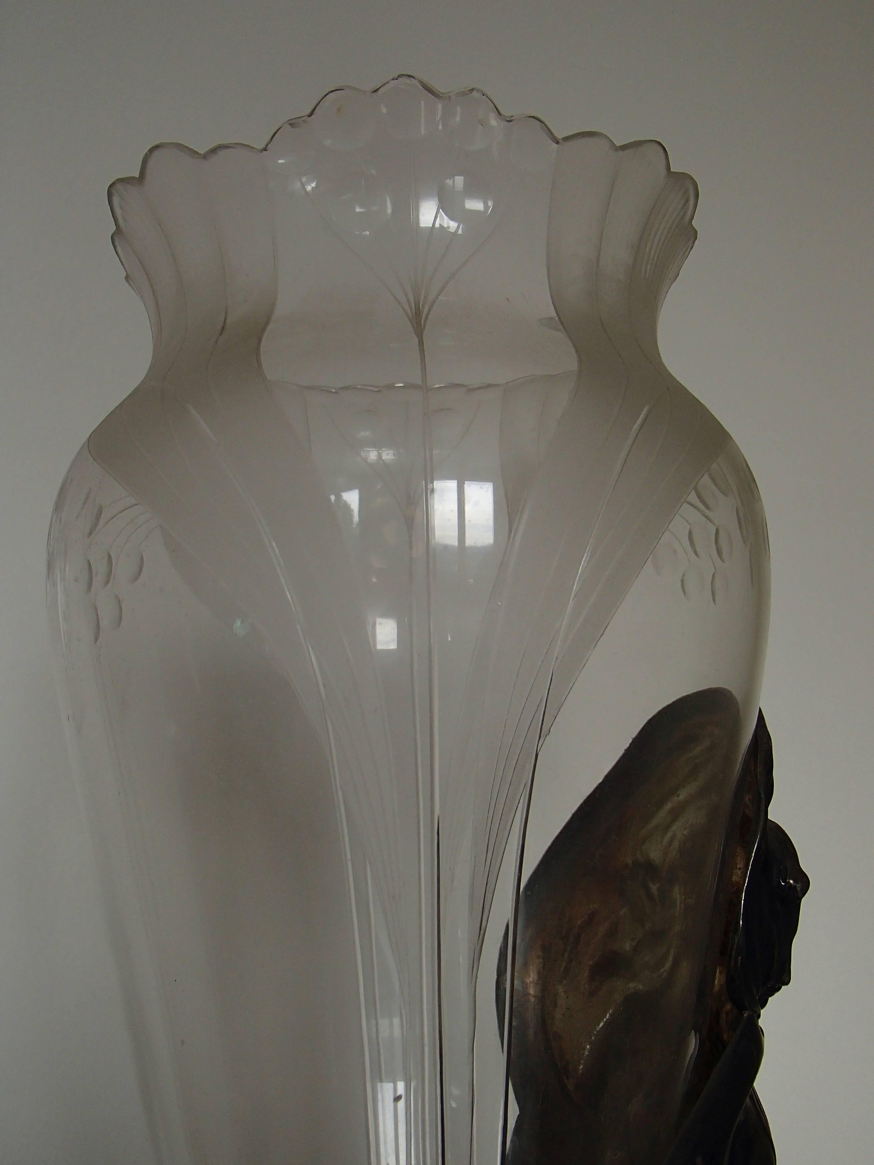 German Huge WMF Tin Silver Plated Art Nouveau Vase For Sale