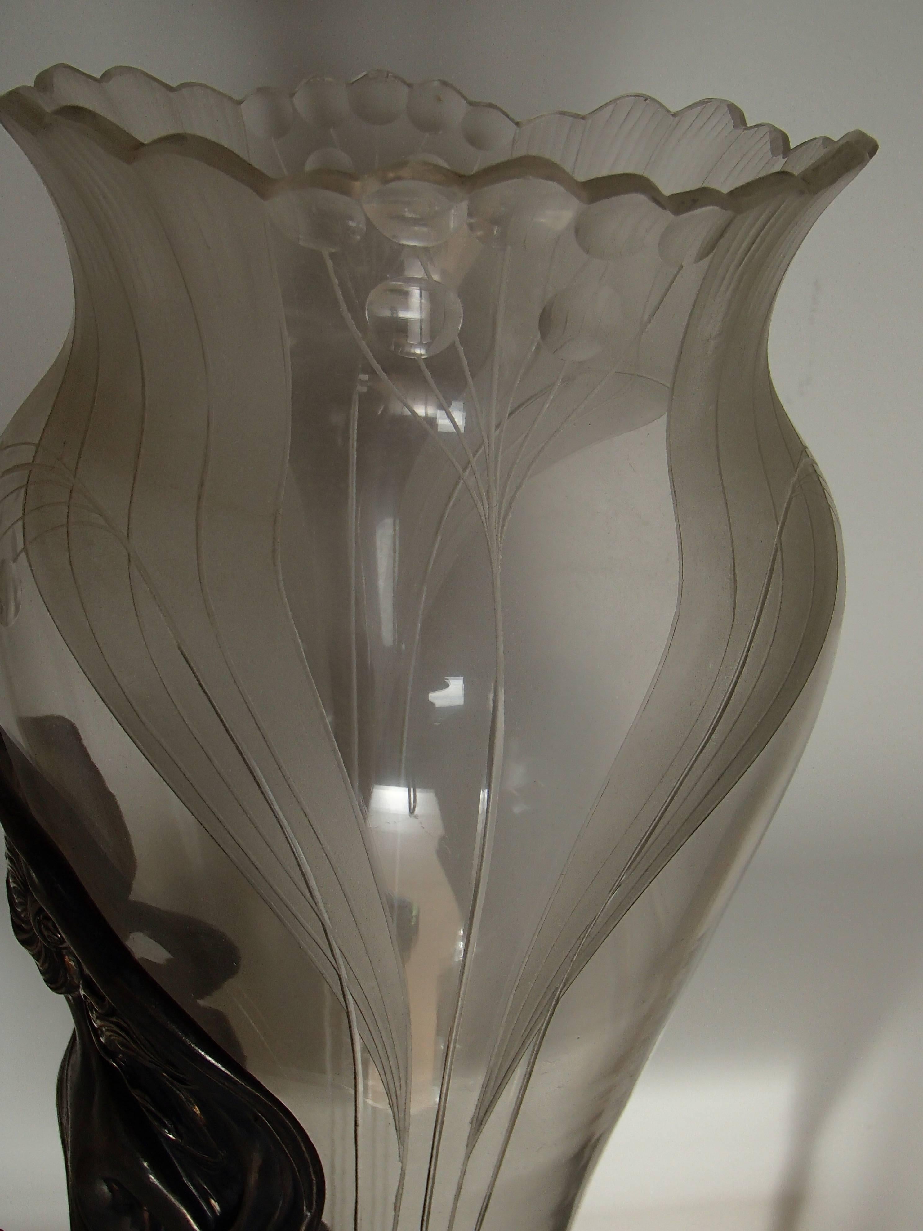 Huge WMF Tin Silver Plated Art Nouveau Vase In Excellent Condition For Sale In Weiningen, CH