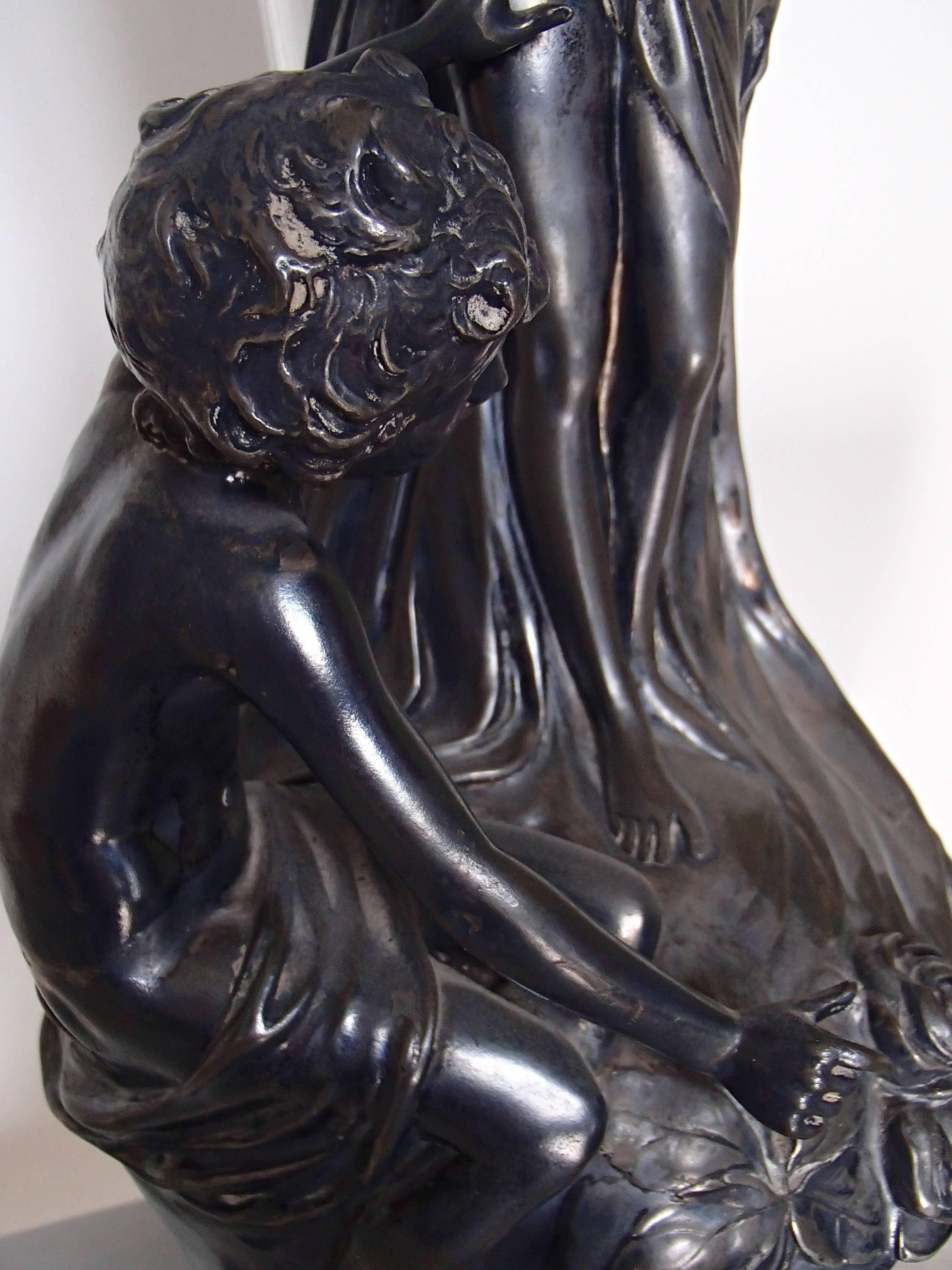 Très grand vase Art Nouveau en étain argenté WMF en vente 1