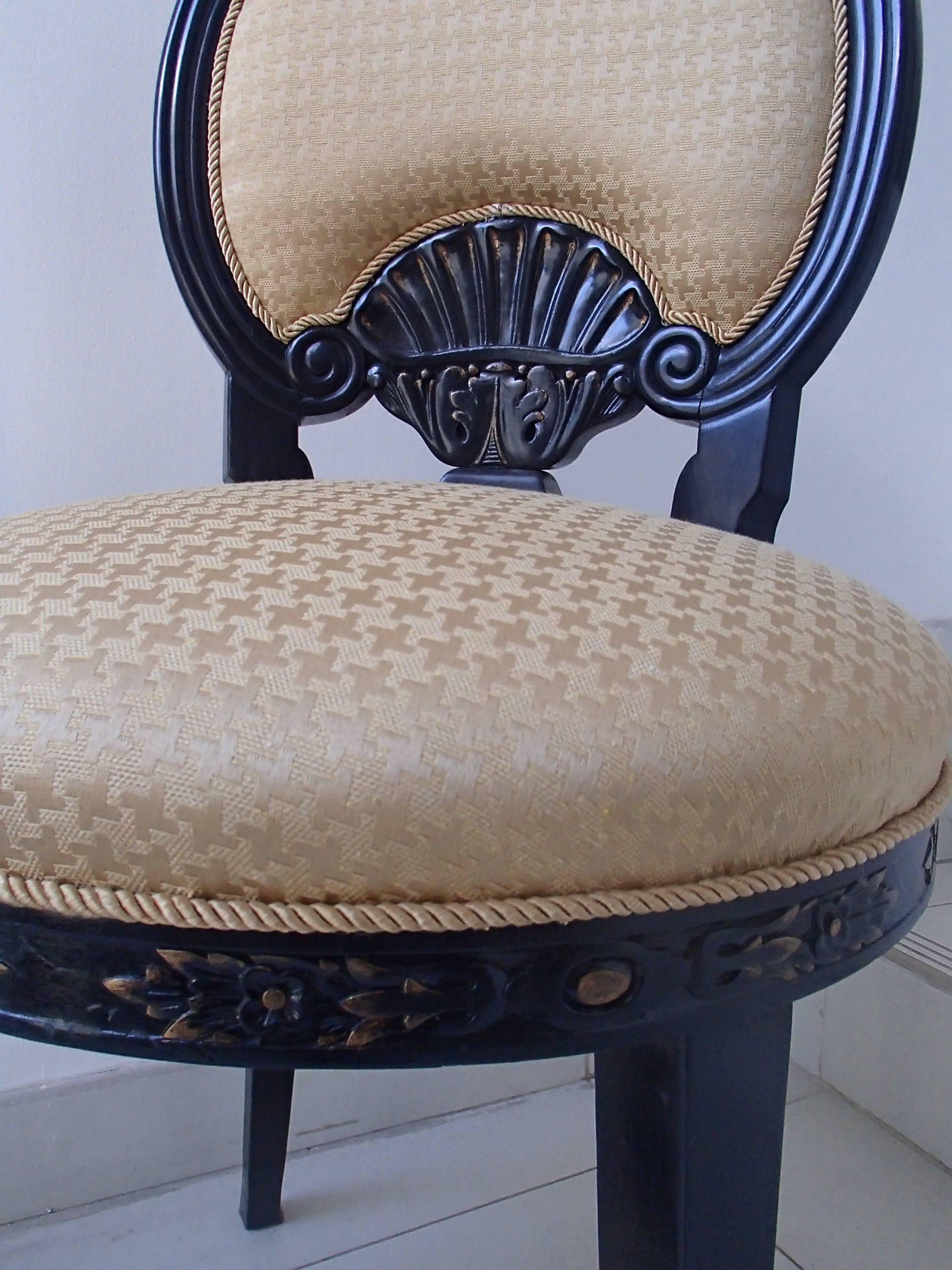 Late 19th Century 19th Century Single Chair in Black and Yellow For Sale