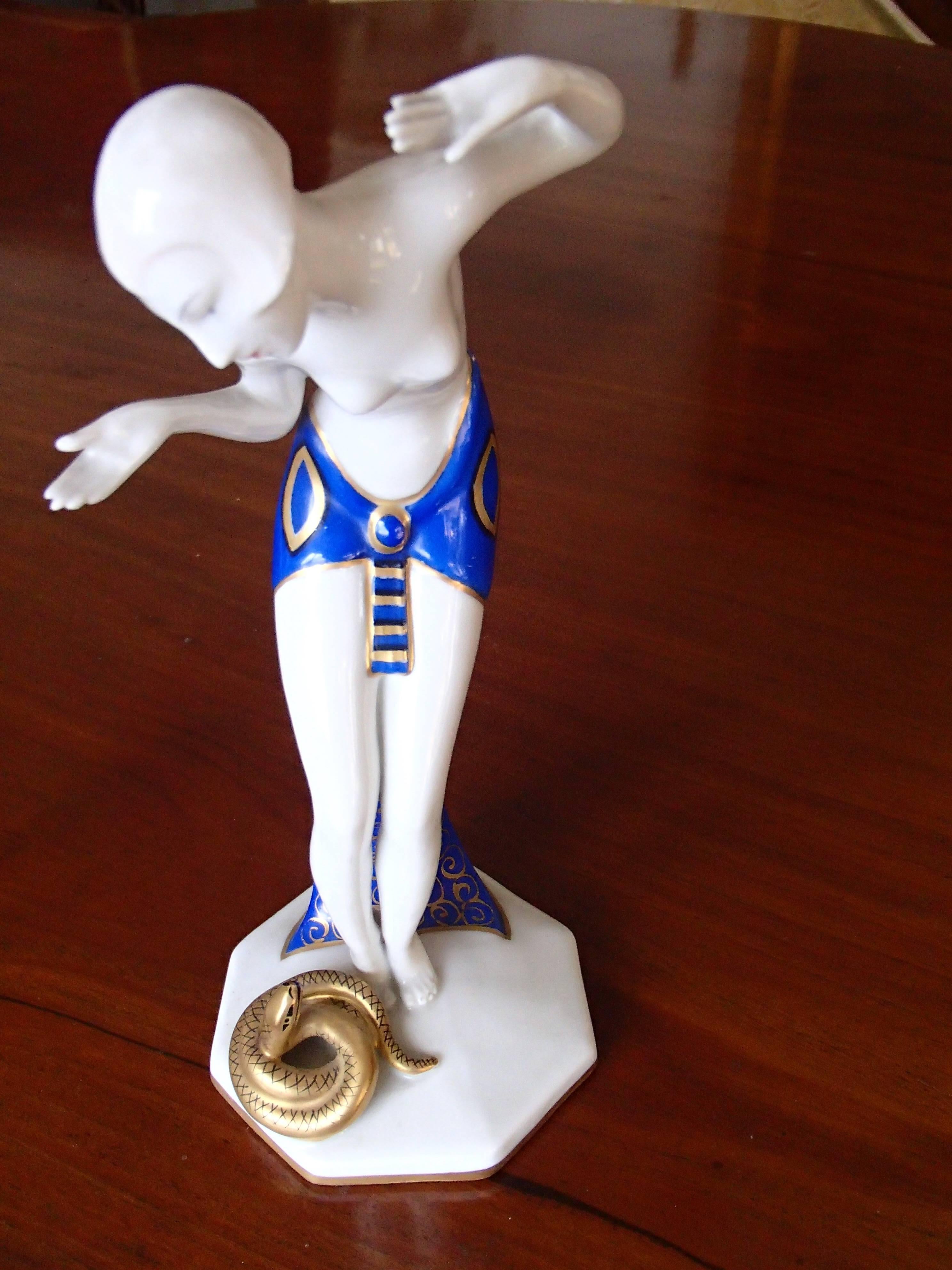 Mid-20th Century Art Deco Rosenthal Dancer with Snake