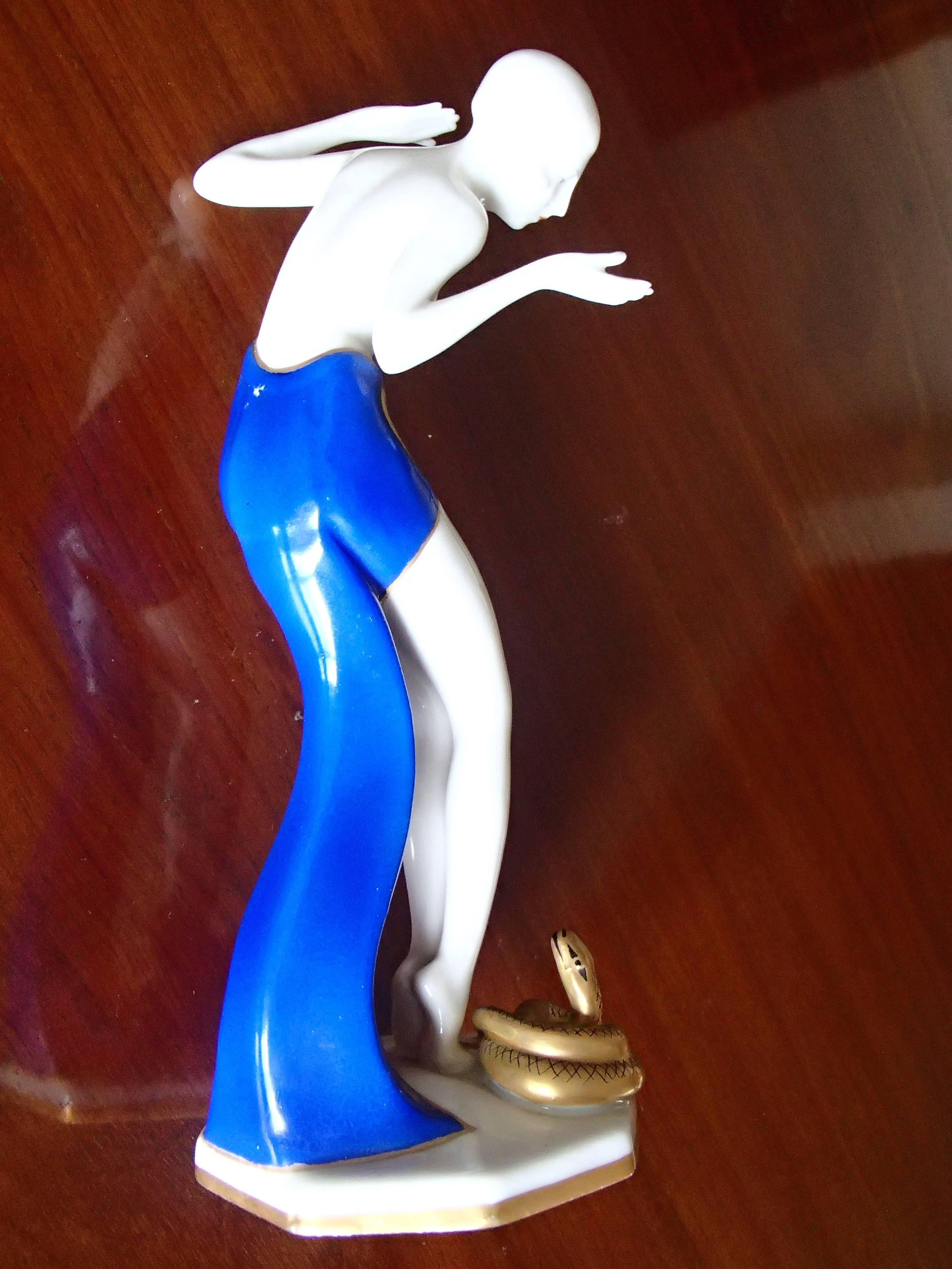 German Art Deco Rosenthal Dancer with Snake