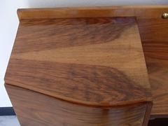 Art Deco Console or Sideboard Walnut U-Shaped Side Black Legs