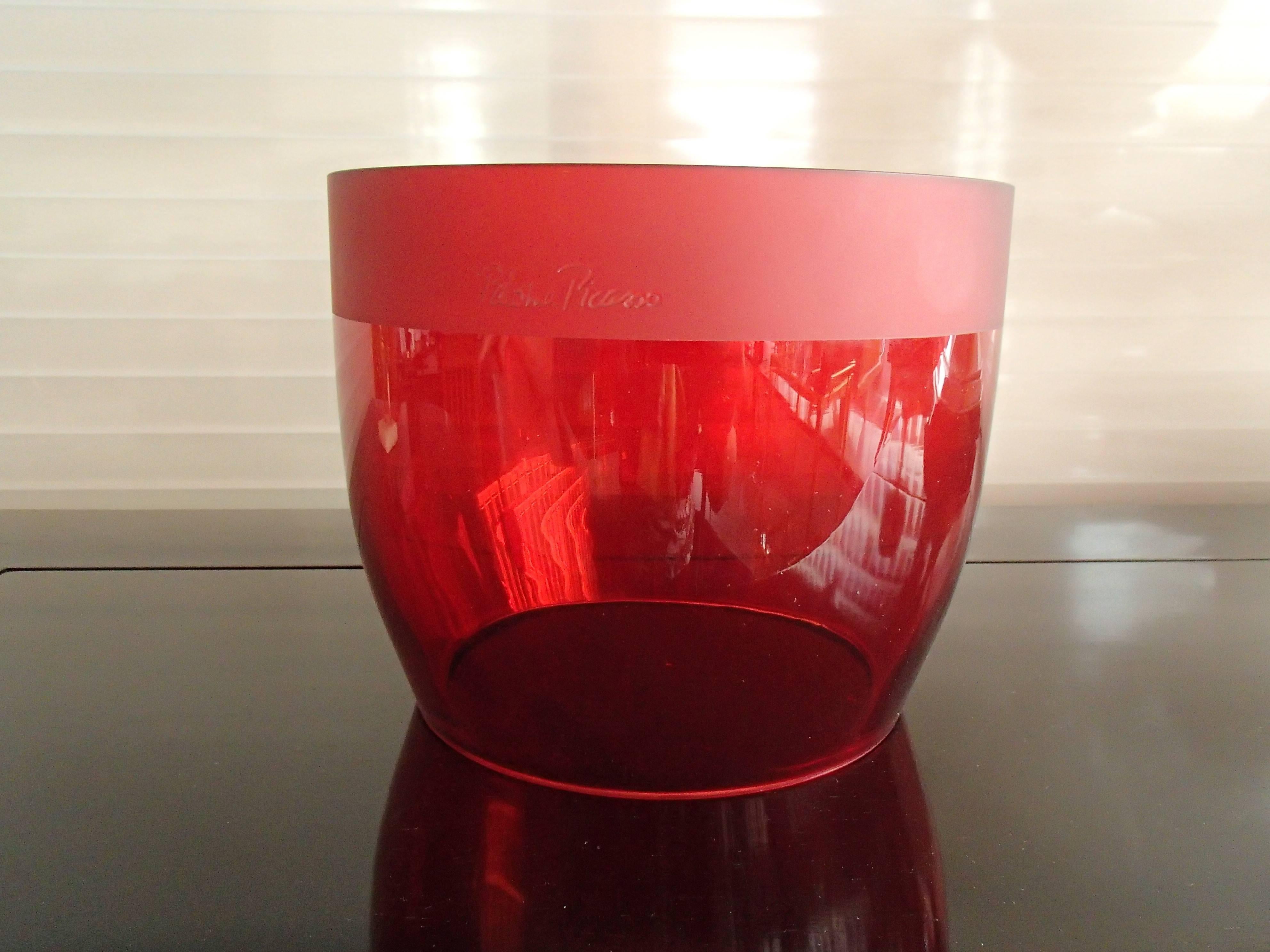 Modern Huge Red Glass Signed by Paloma Picasso In Good Condition For Sale In Weiningen, CH