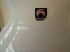 1980s Hugh Vase Hirschberg White and Blue