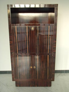 Art Deco Ebene De Macassar Cubist Secretaire