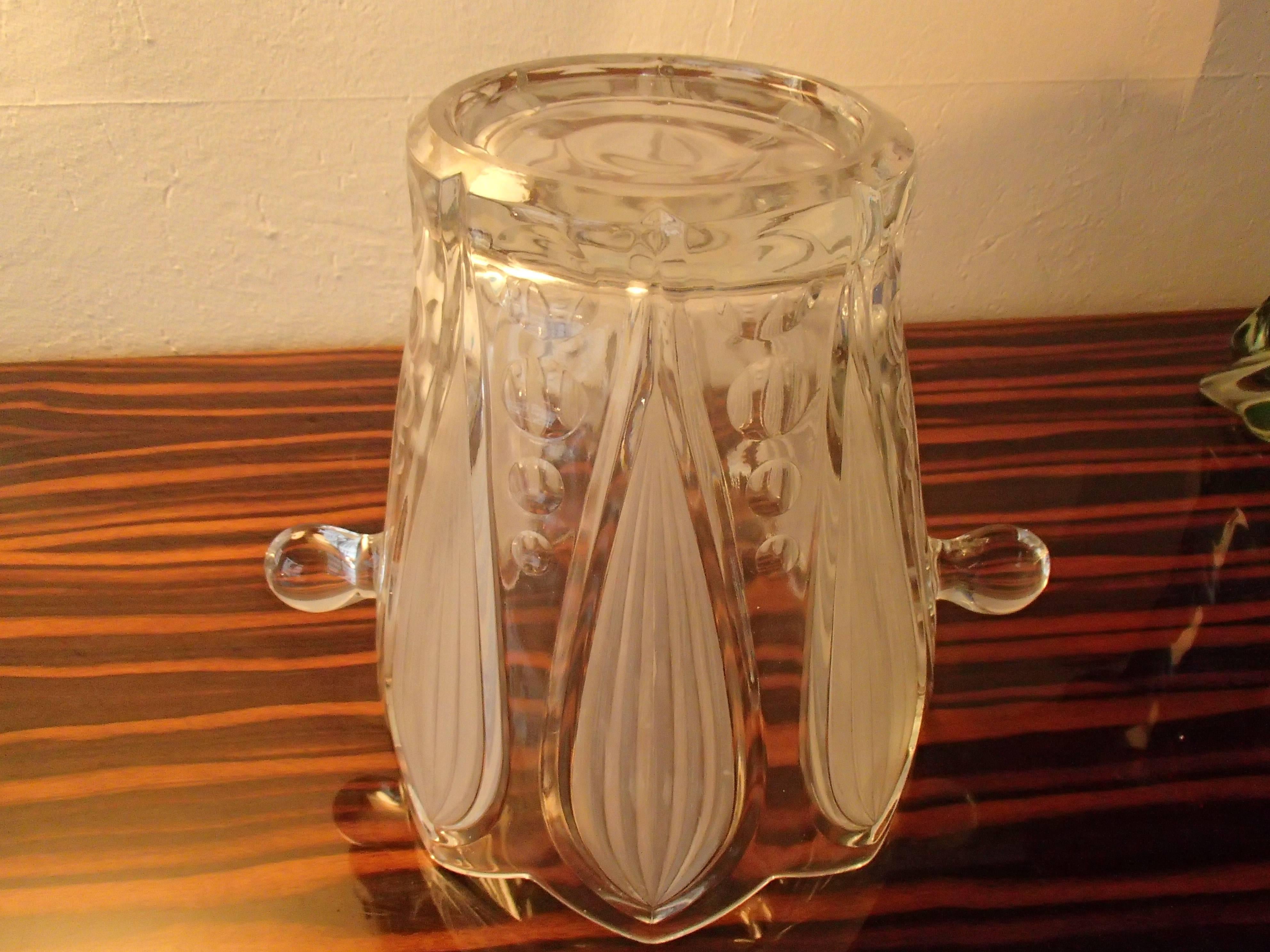 Art Deco Glass Vine or Champagne Cooler Verlys 2