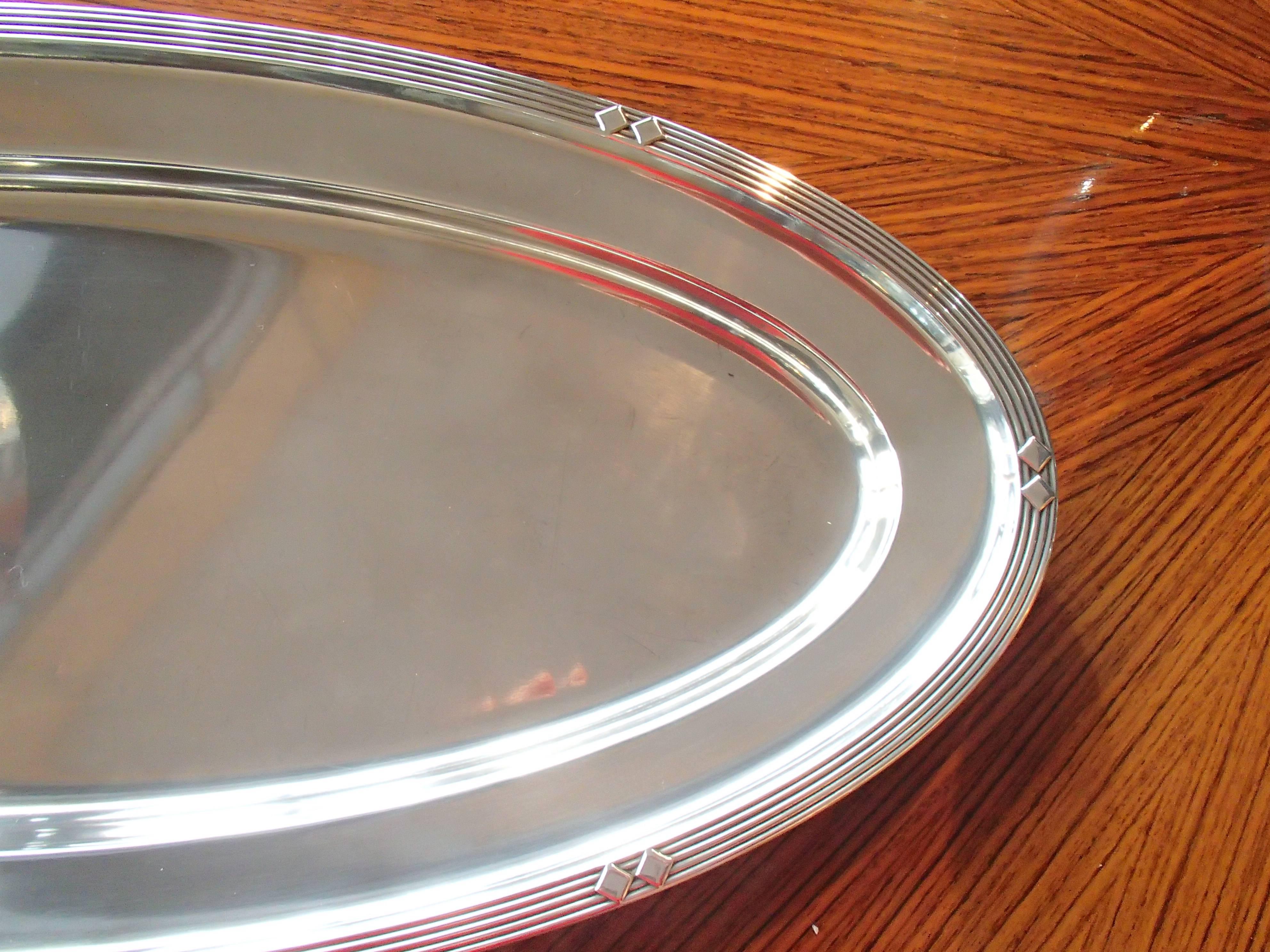 Art Deco WMF Silver Plated Huge Oval Serving Tray 1