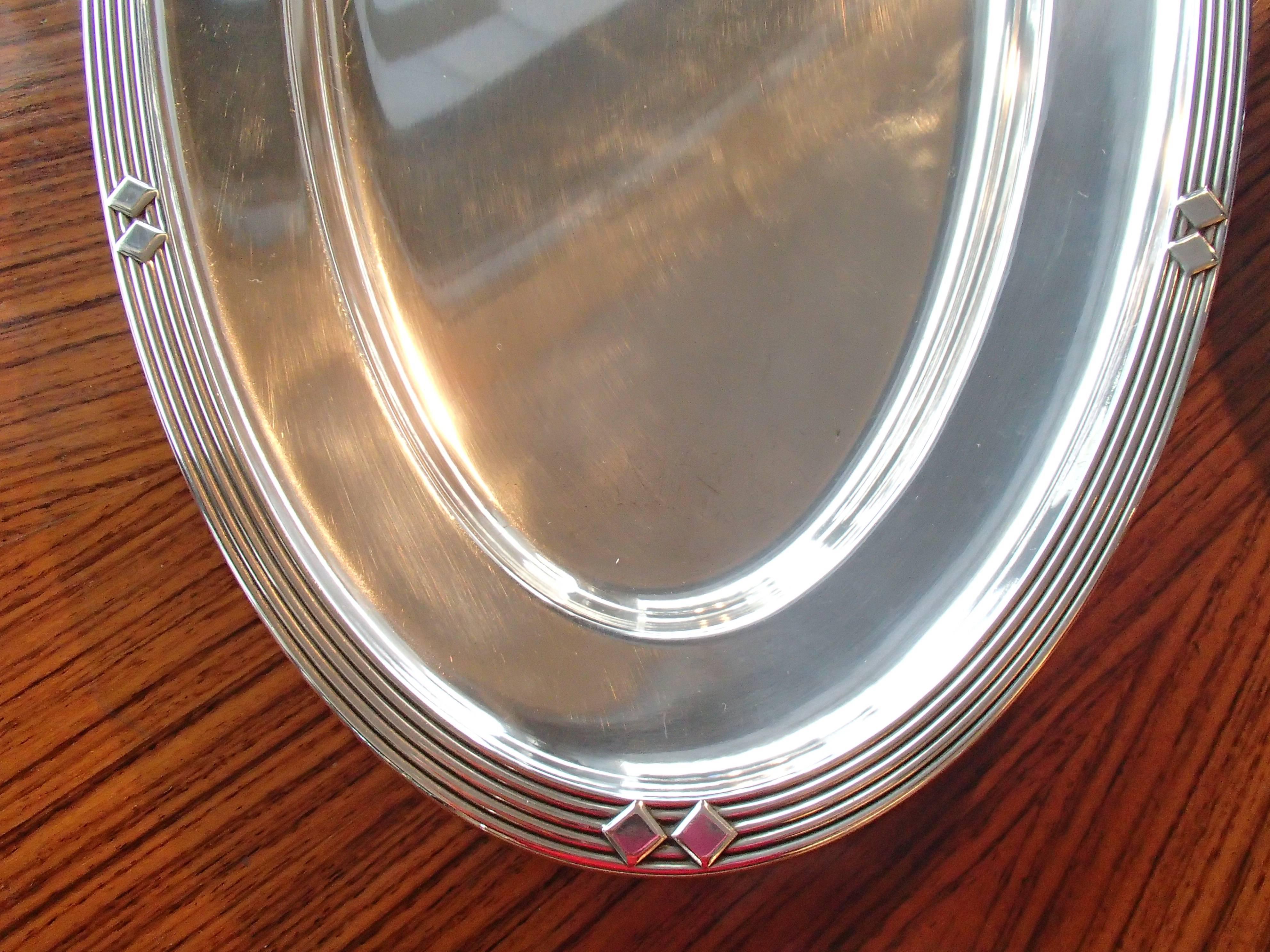 Art Deco WMF Silver Plated Huge Oval Serving Tray 3