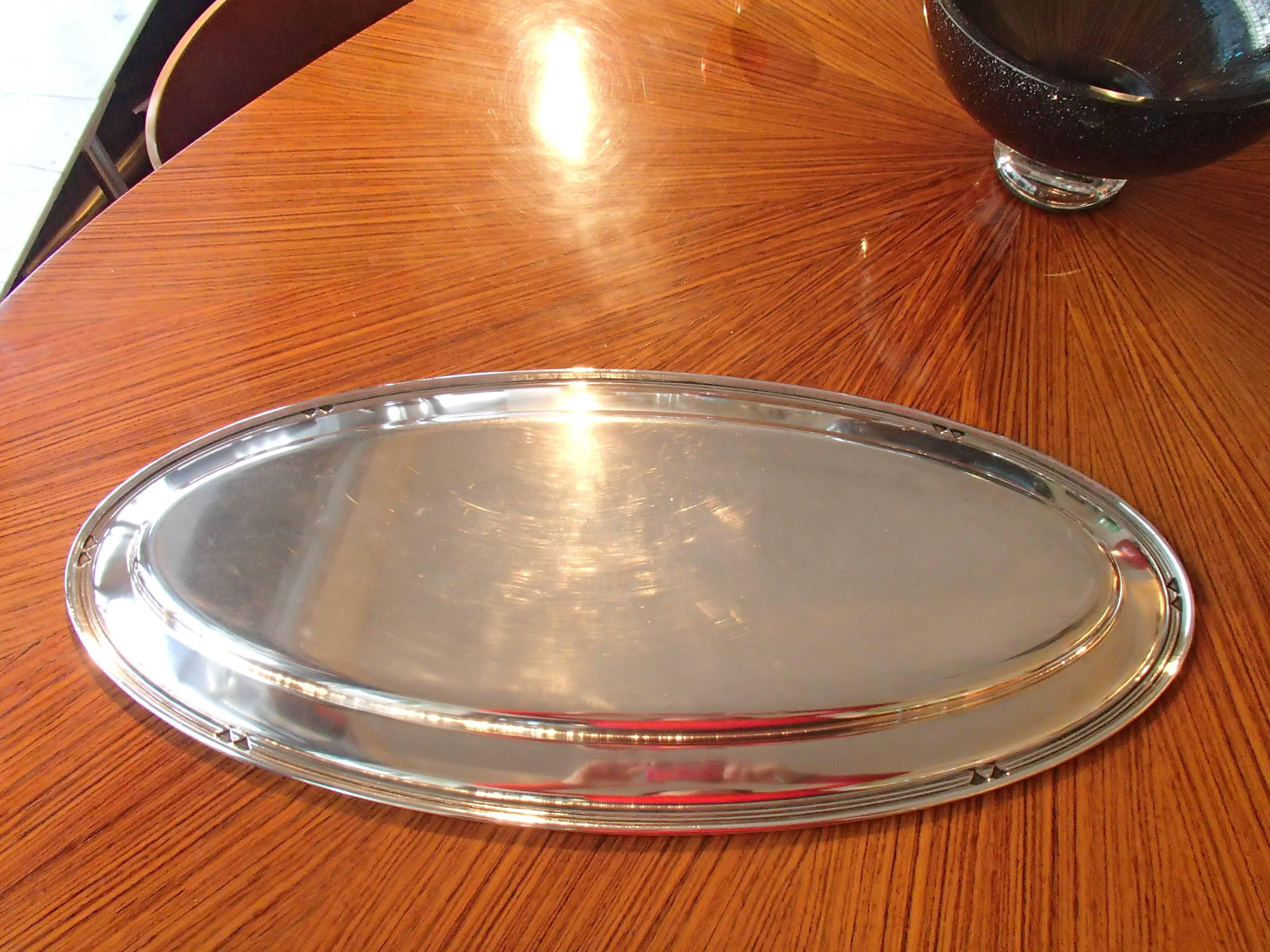Art Deco WMF Silver Plated Huge Oval Serving Tray 4