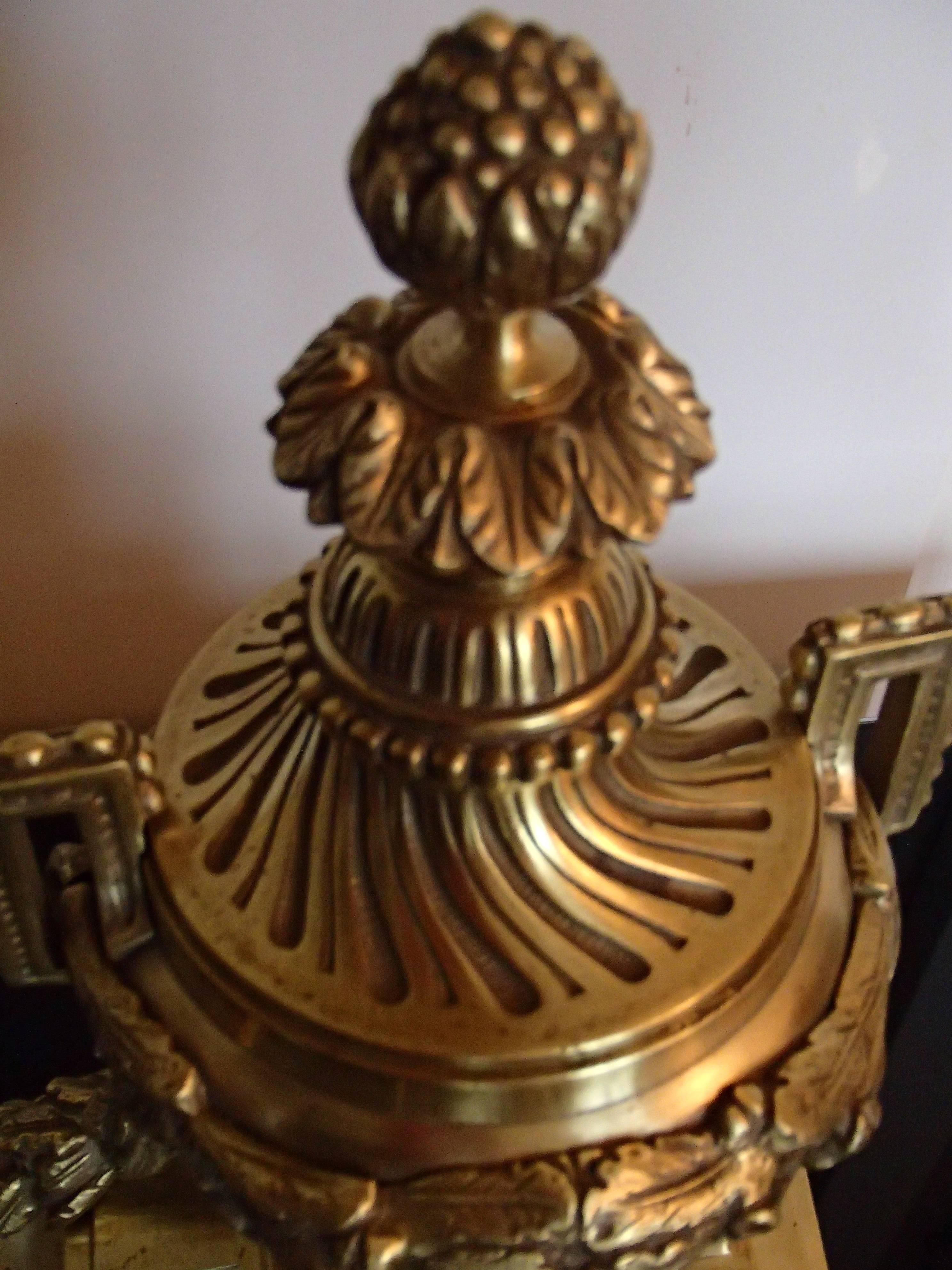 French 19th Century Empire Fireplace Bronze or Brass For Sale