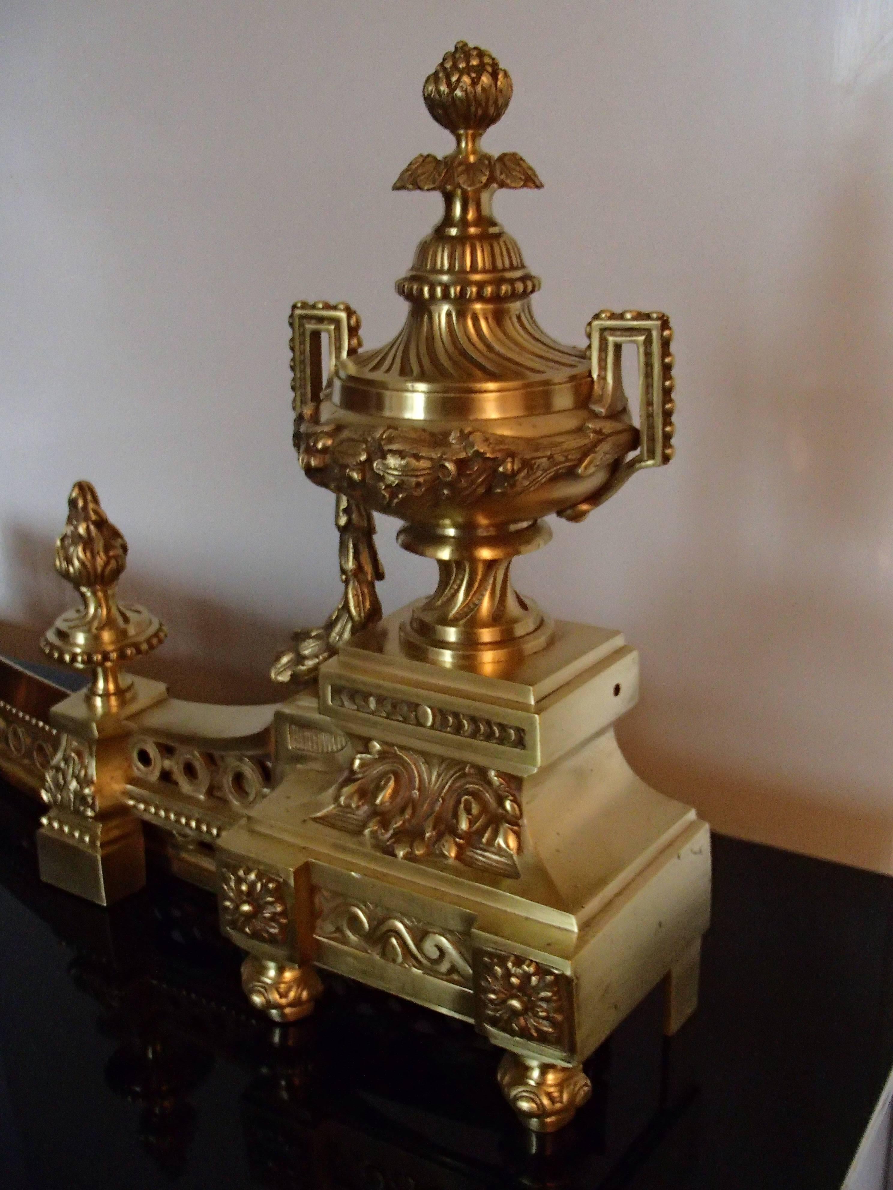 Late 19th Century 19th Century Empire Fireplace Bronze or Brass For Sale