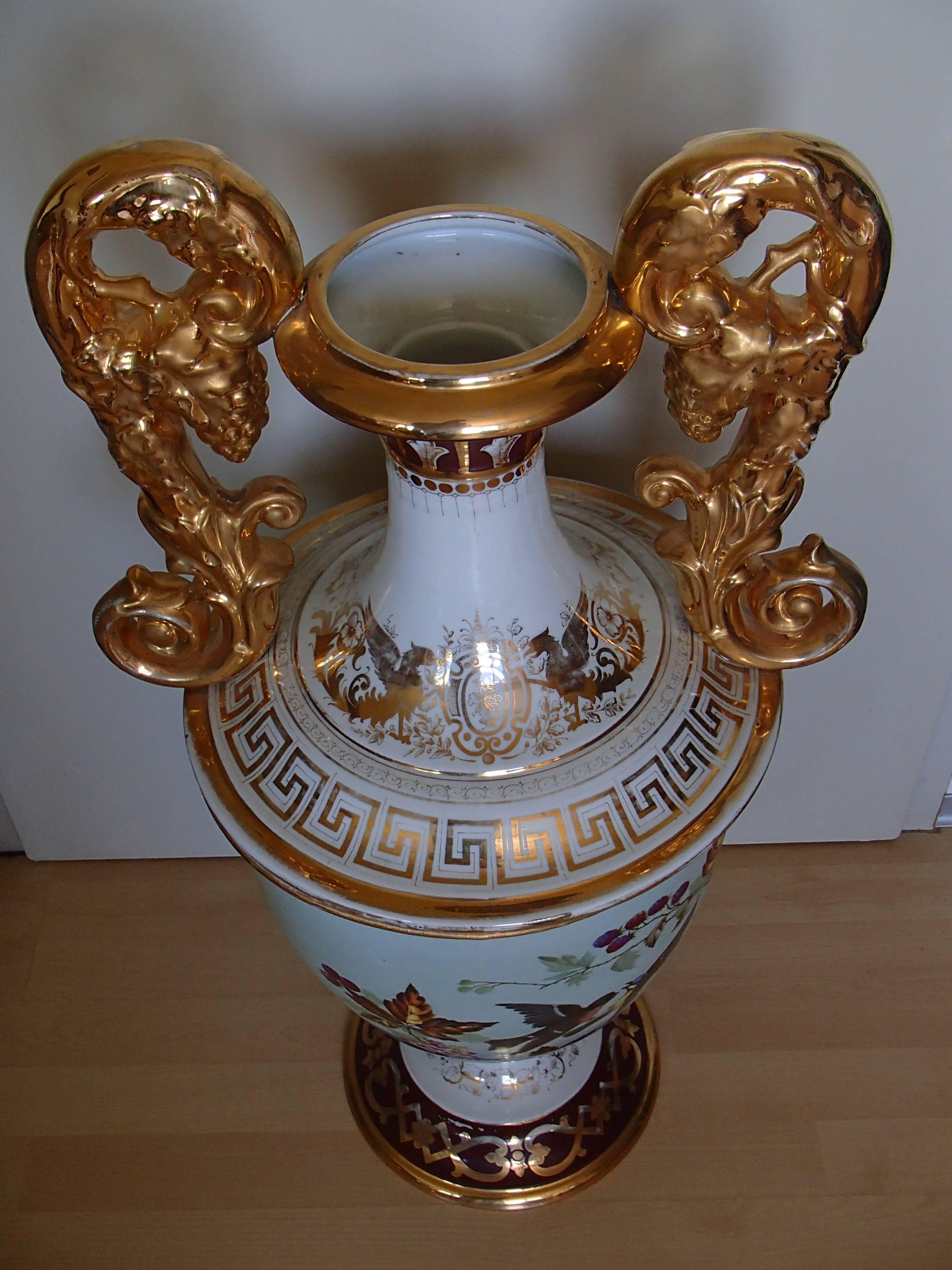 Art Nouveau huge porcelain floor amphora by J.Bünzli who was CEO of the famous German manufacturer KAHLA from ......