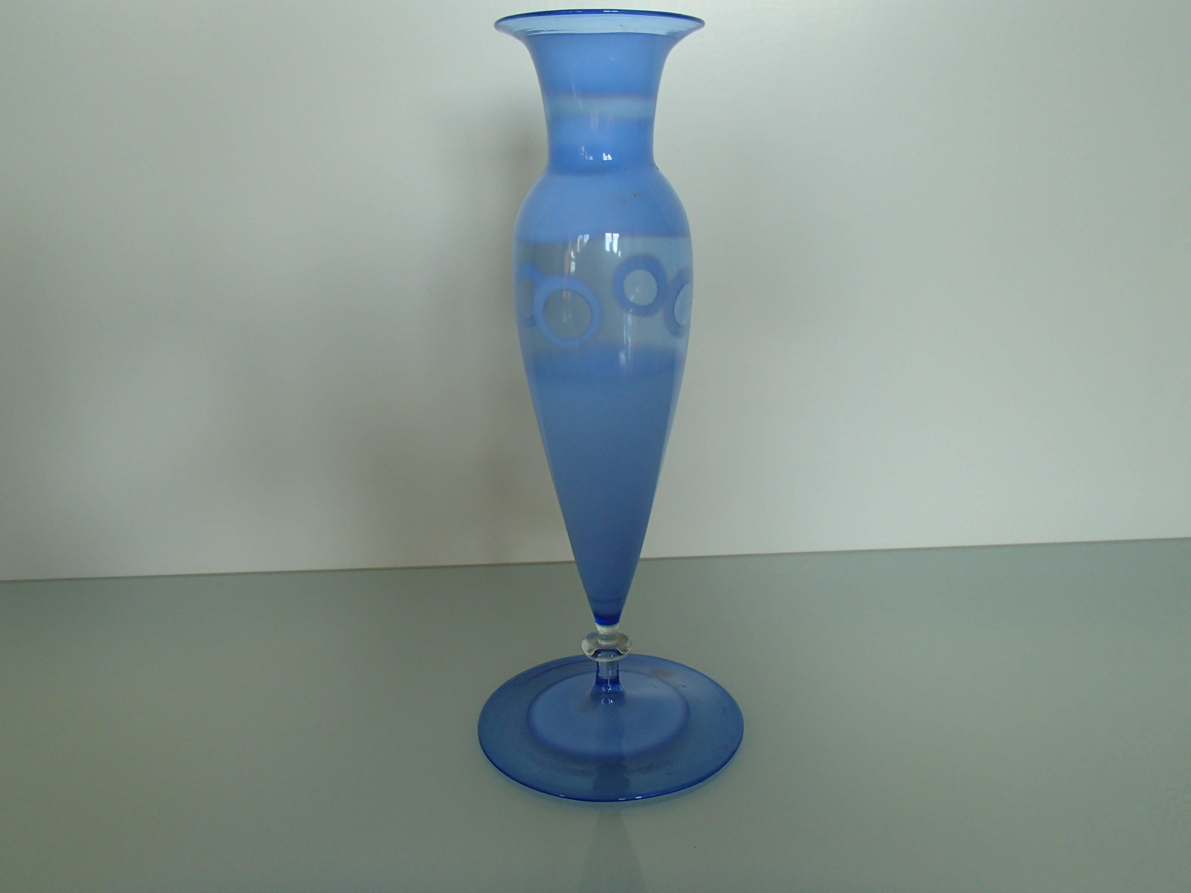 small blue vase