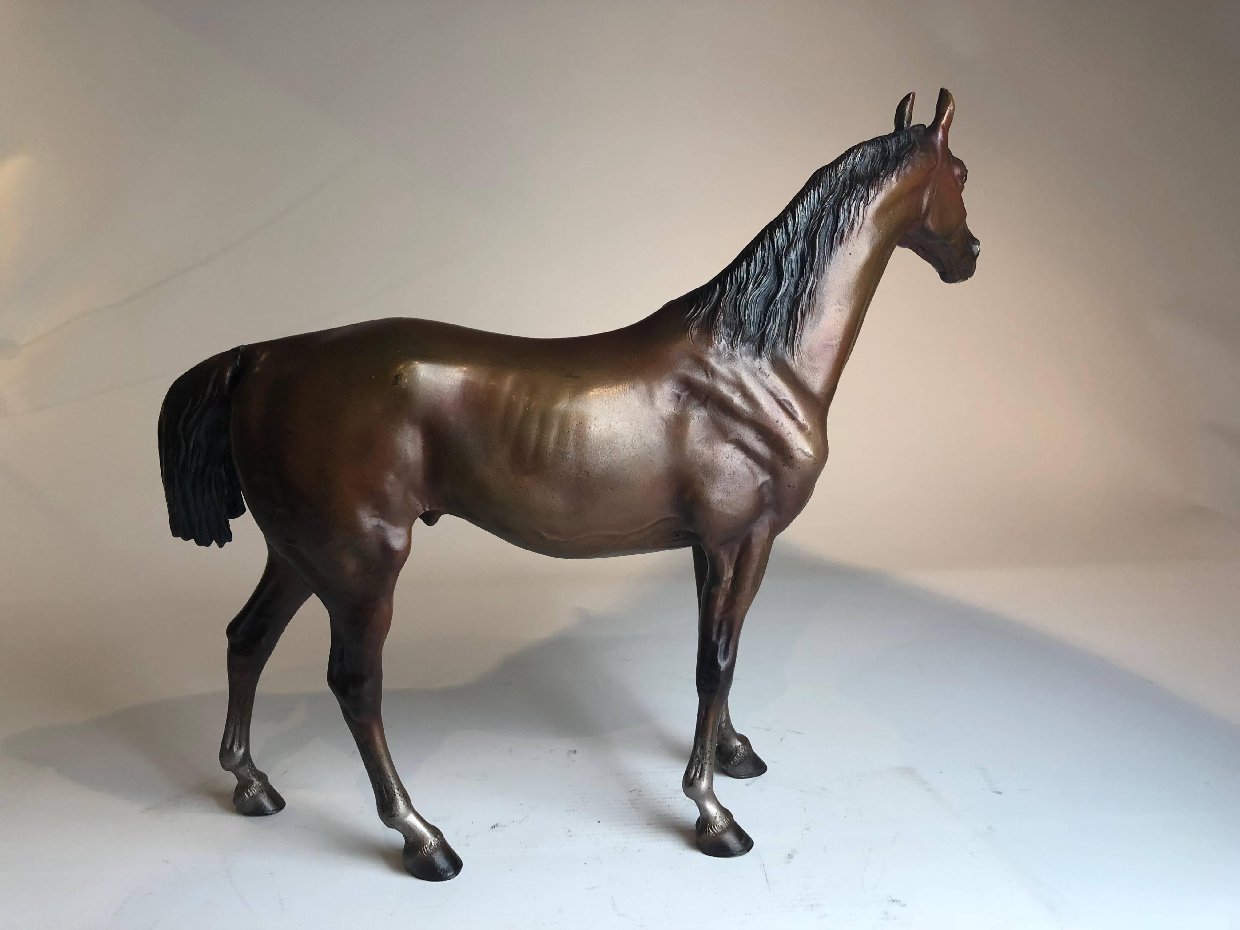 Austrian Large and Rare Bronze Model of a Horse by Bergmann Vienna, 1900