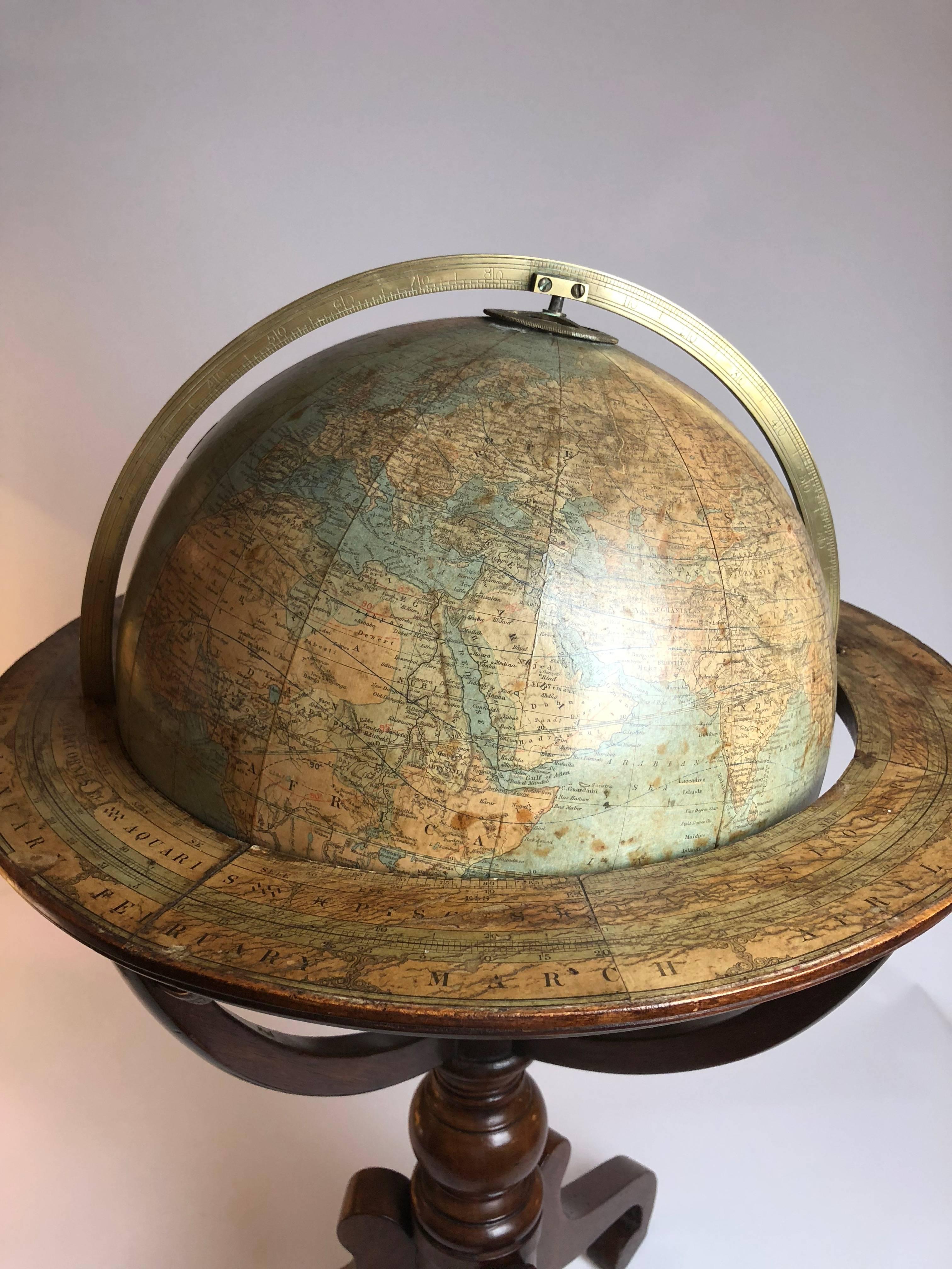 19th Century Terrestrial Library Globe by W&A.K. Johnston, circa 1880