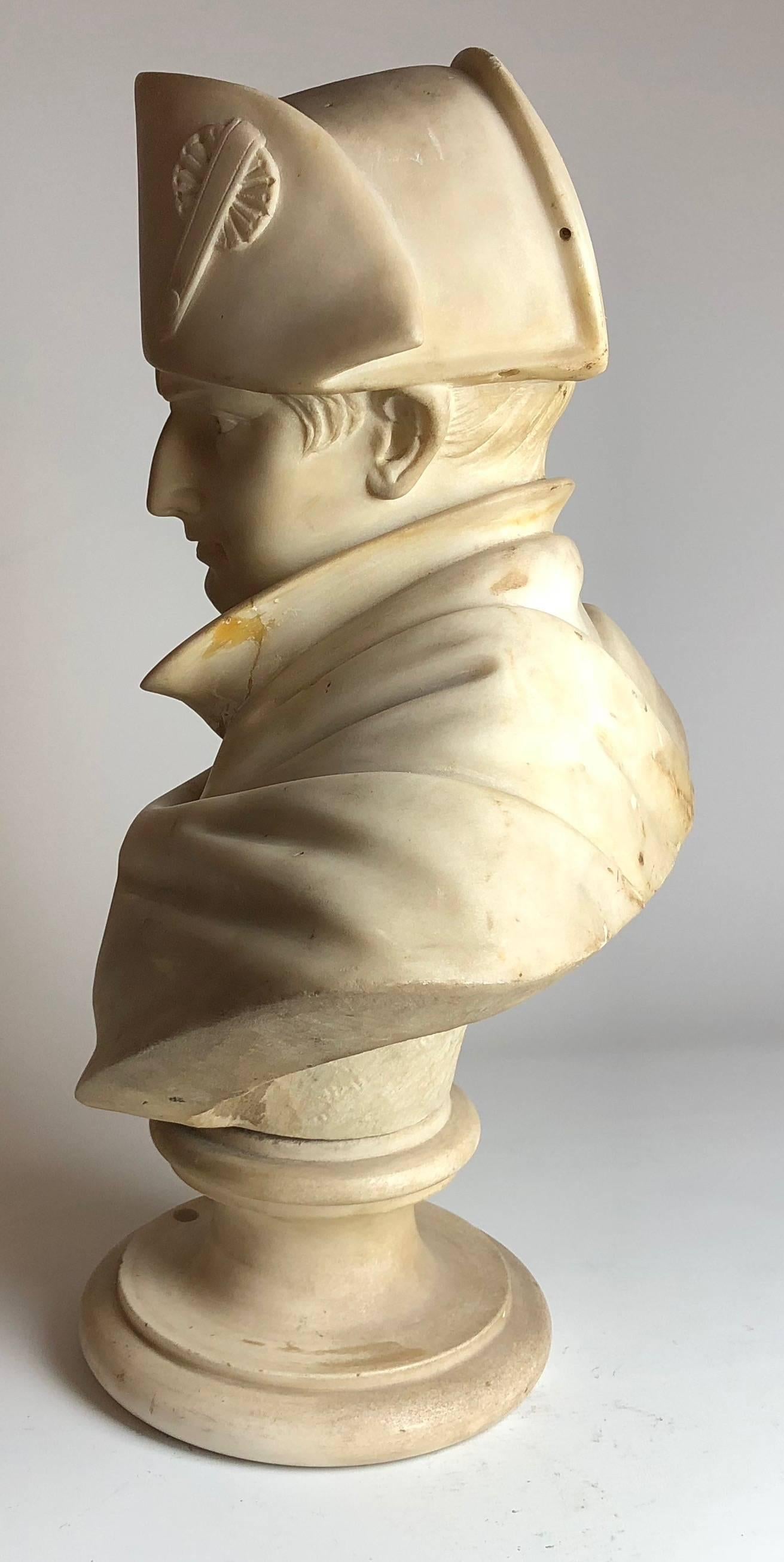 Grand Tour 19th Century Italian Marble Bust of a Young Napoleon, Signed circa 1850