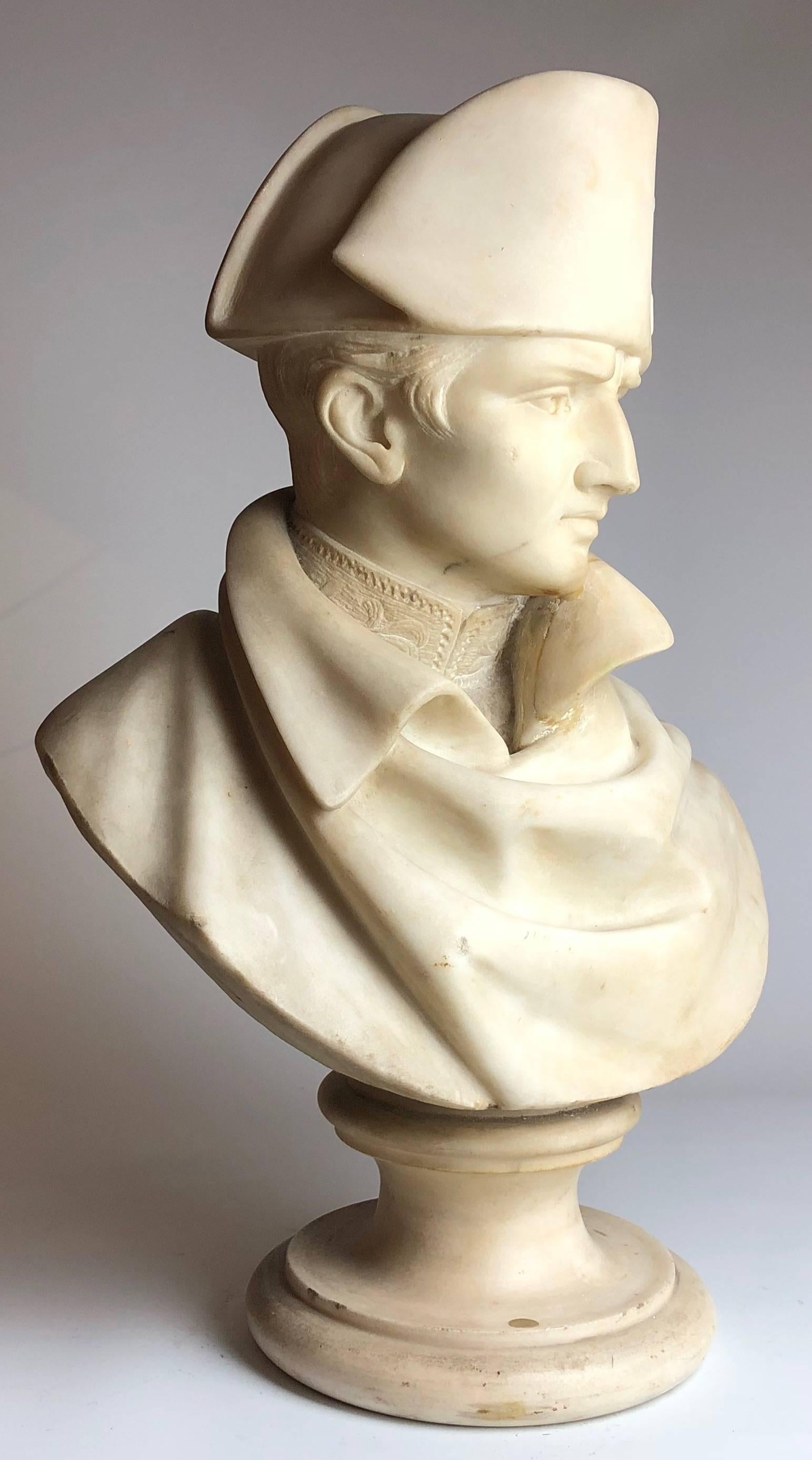19th Century Italian Marble Bust of a Young Napoleon, Signed circa 1850 2