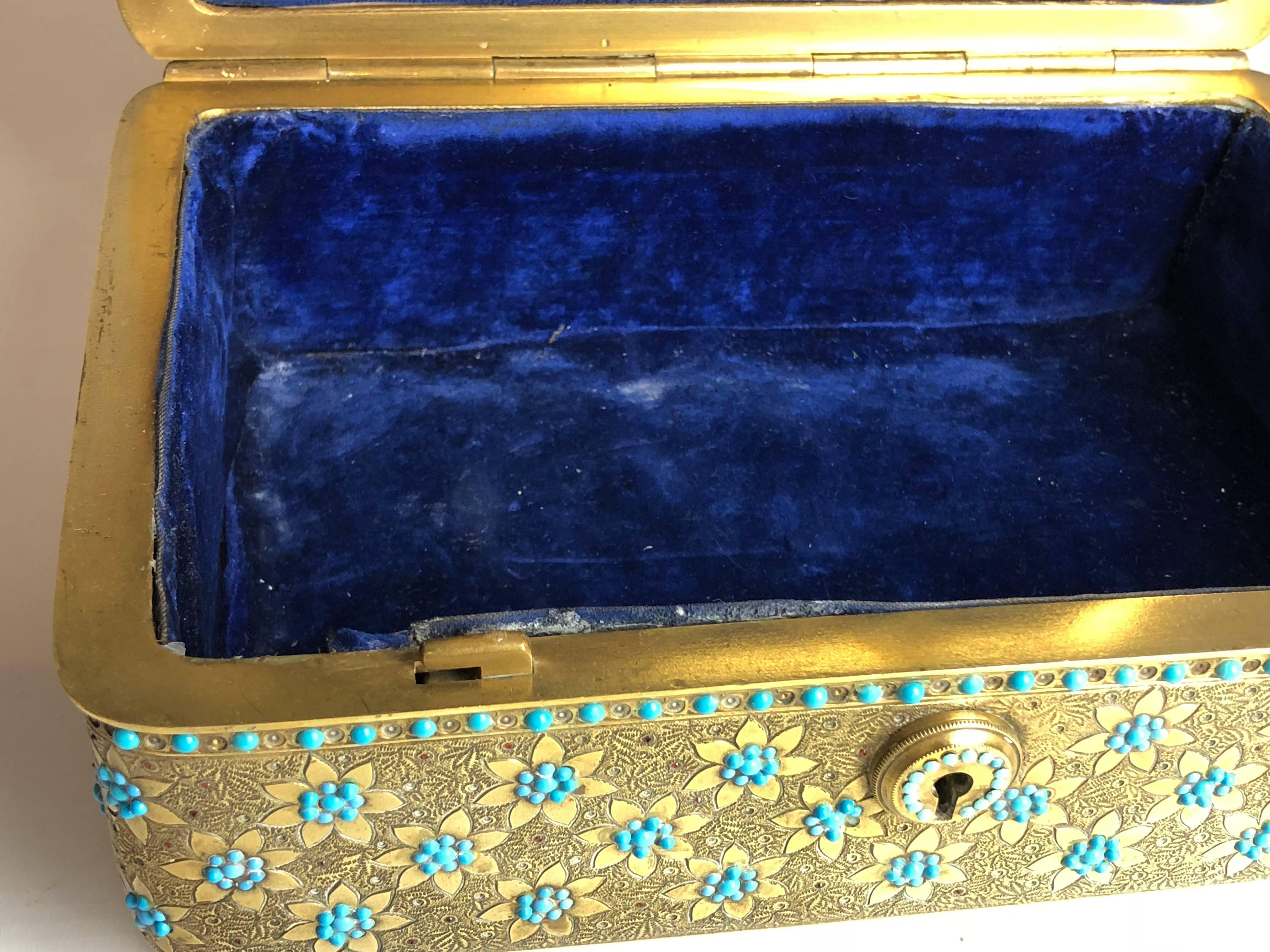 19th Century Ormolu Box Inlaid with Turquoise 2