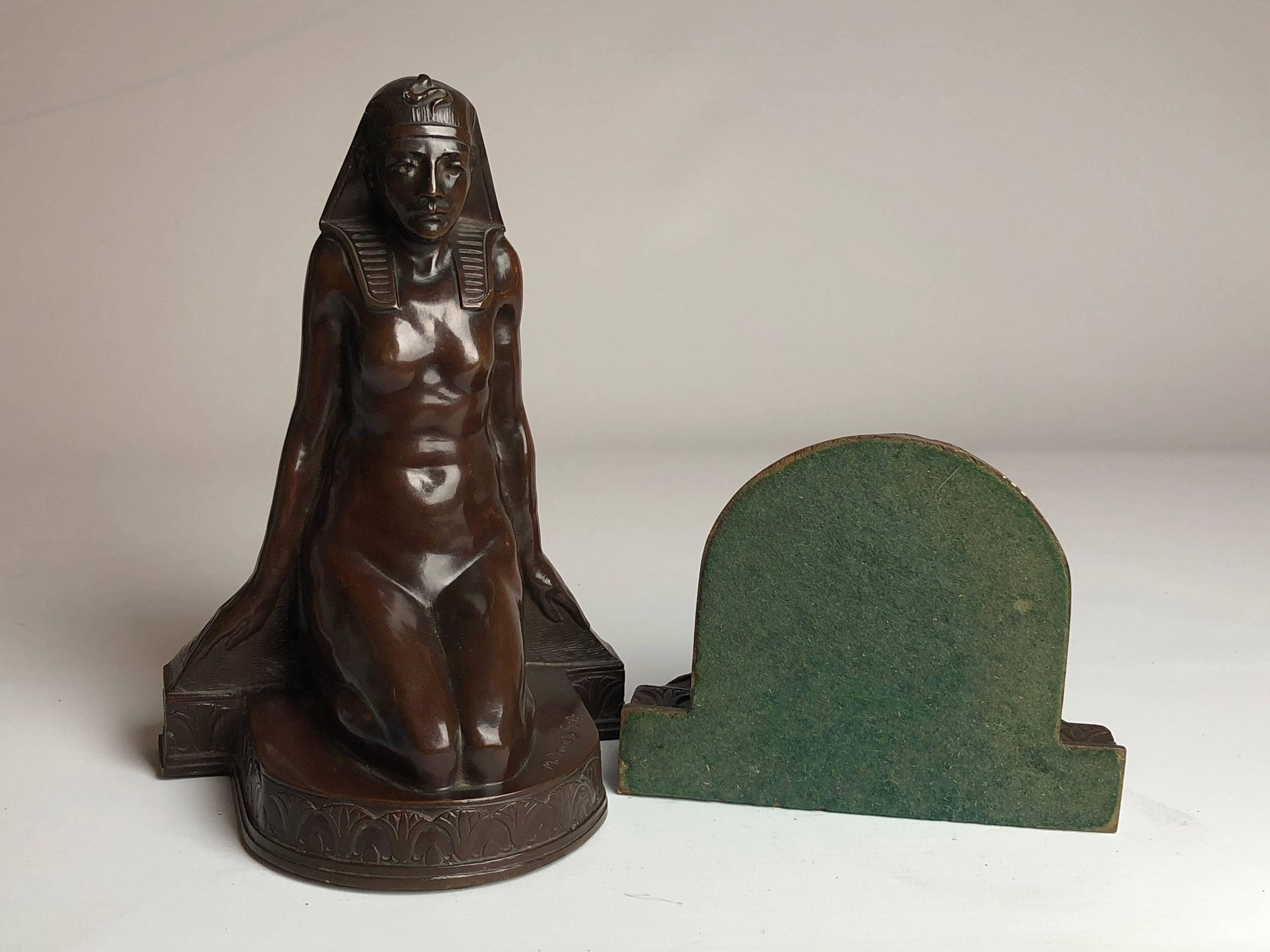 American Late 19th Century american bookends in Egptian style, by Theodore B Starr  1890