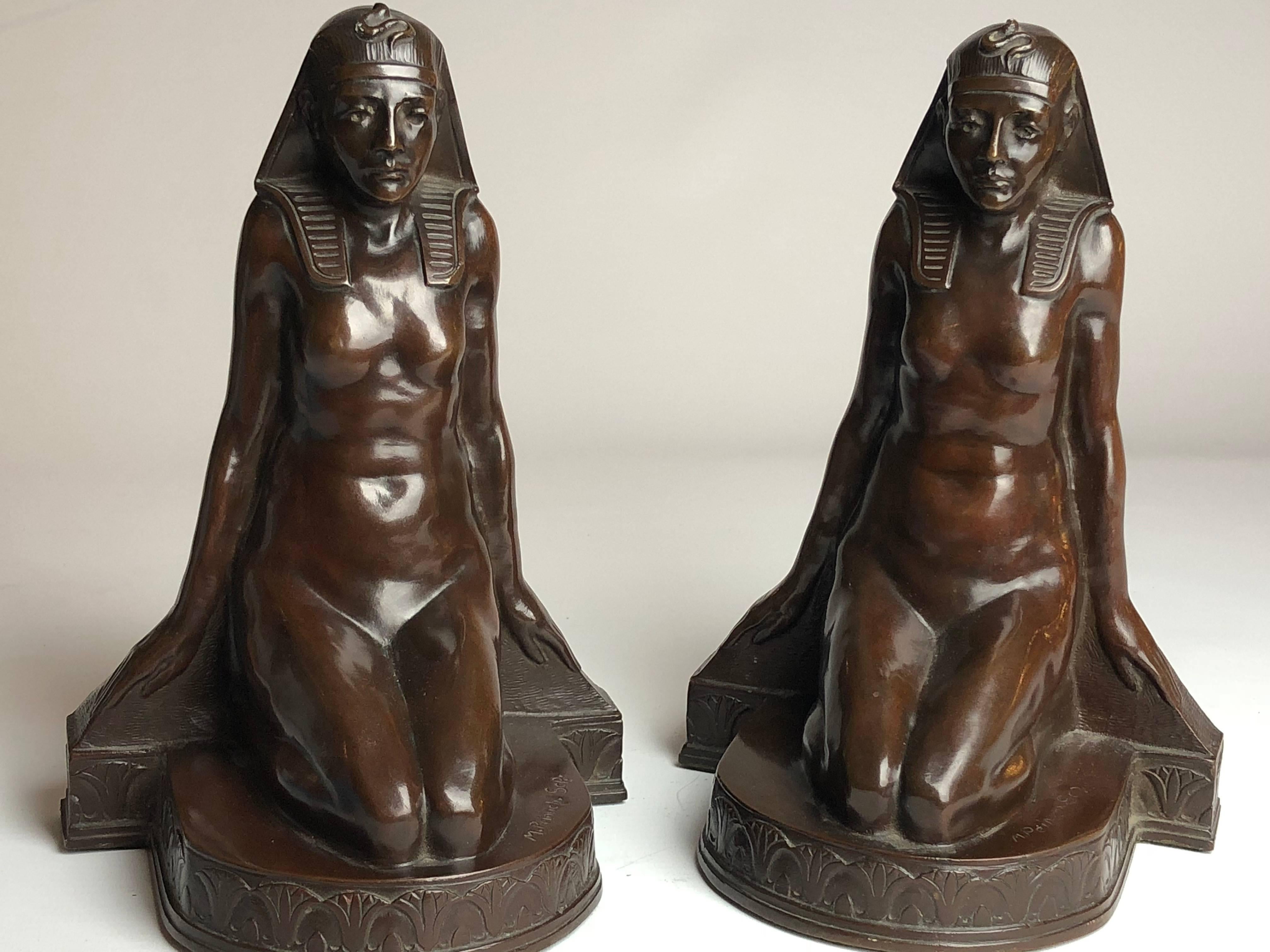 Late 19th Century american bookends in Egptian style, by Theodore B Starr  1890 In Excellent Condition In London, GB