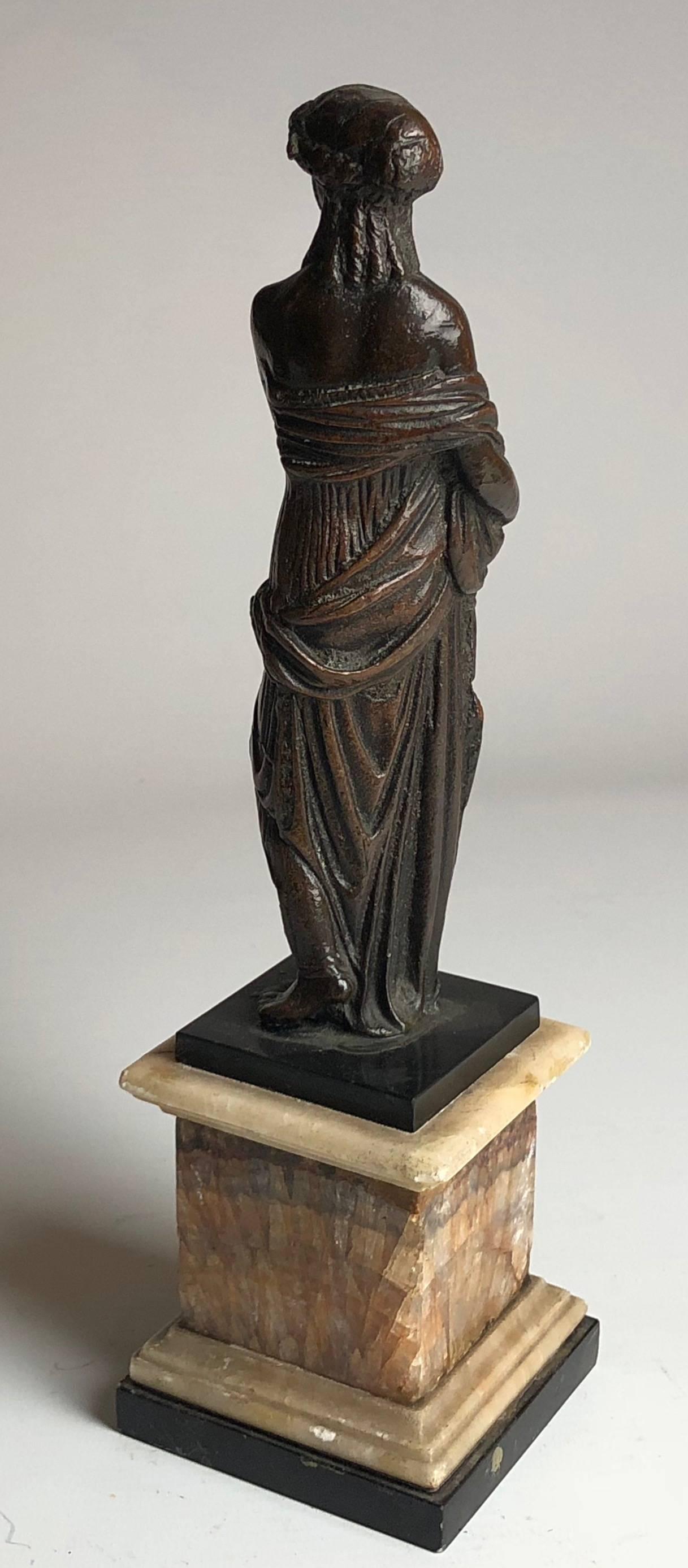 18th Century French Bronze Figure on a Blue John Base, circa 1740 In Good Condition In London, GB