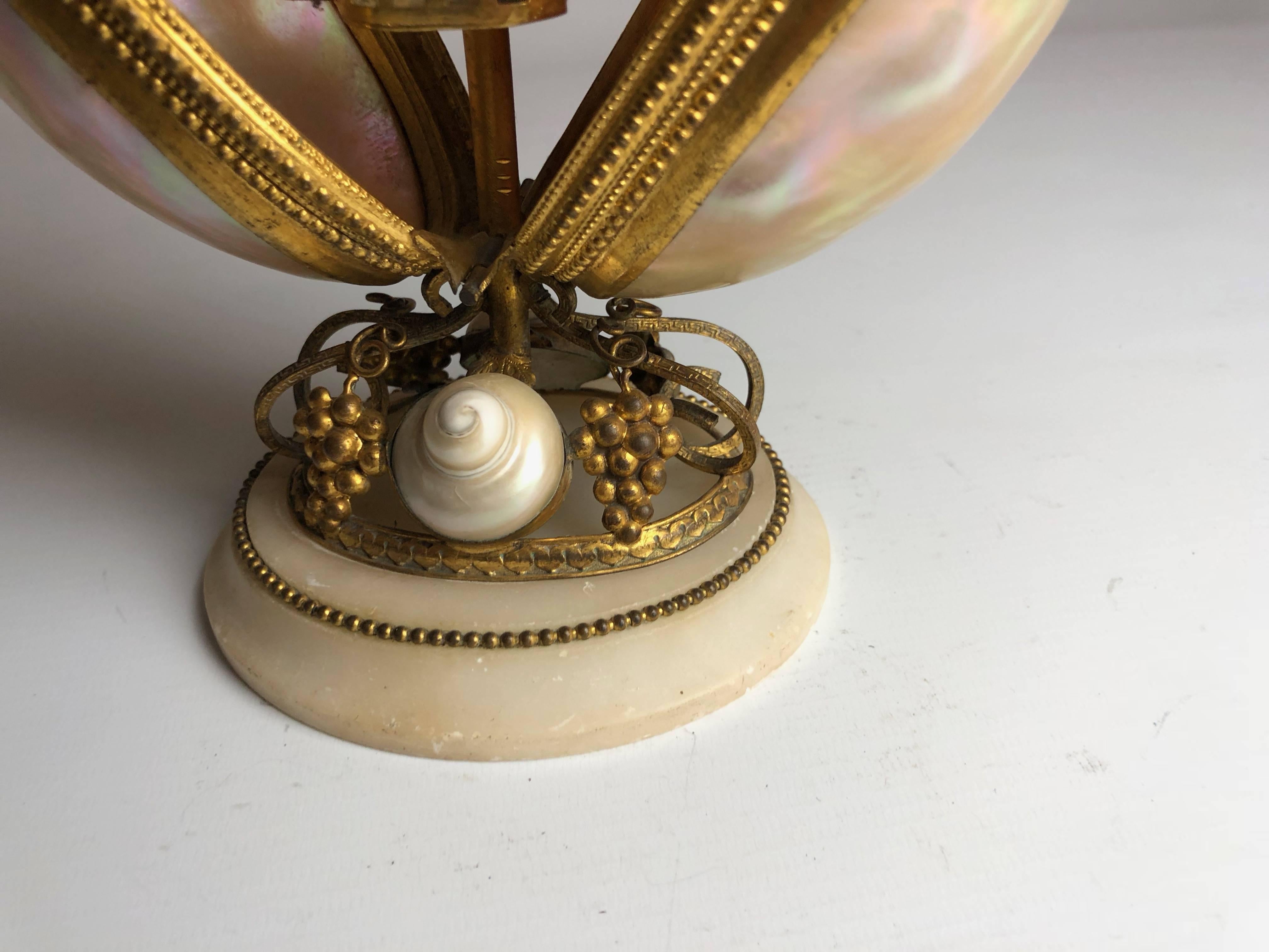 Grand Tour 19th Century French Mechanical Perfume or Scent Caddy, Mother-of-Pearl Shells