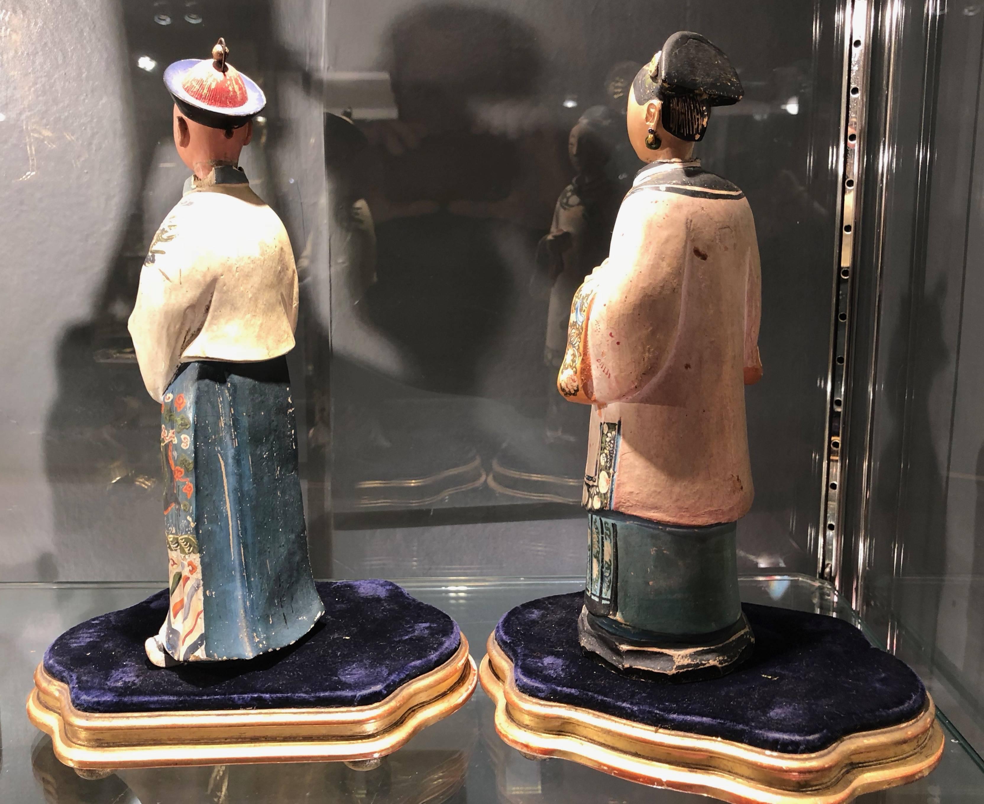 Chinese Export Pair of Early 19th Century Chinese Nodding Figures