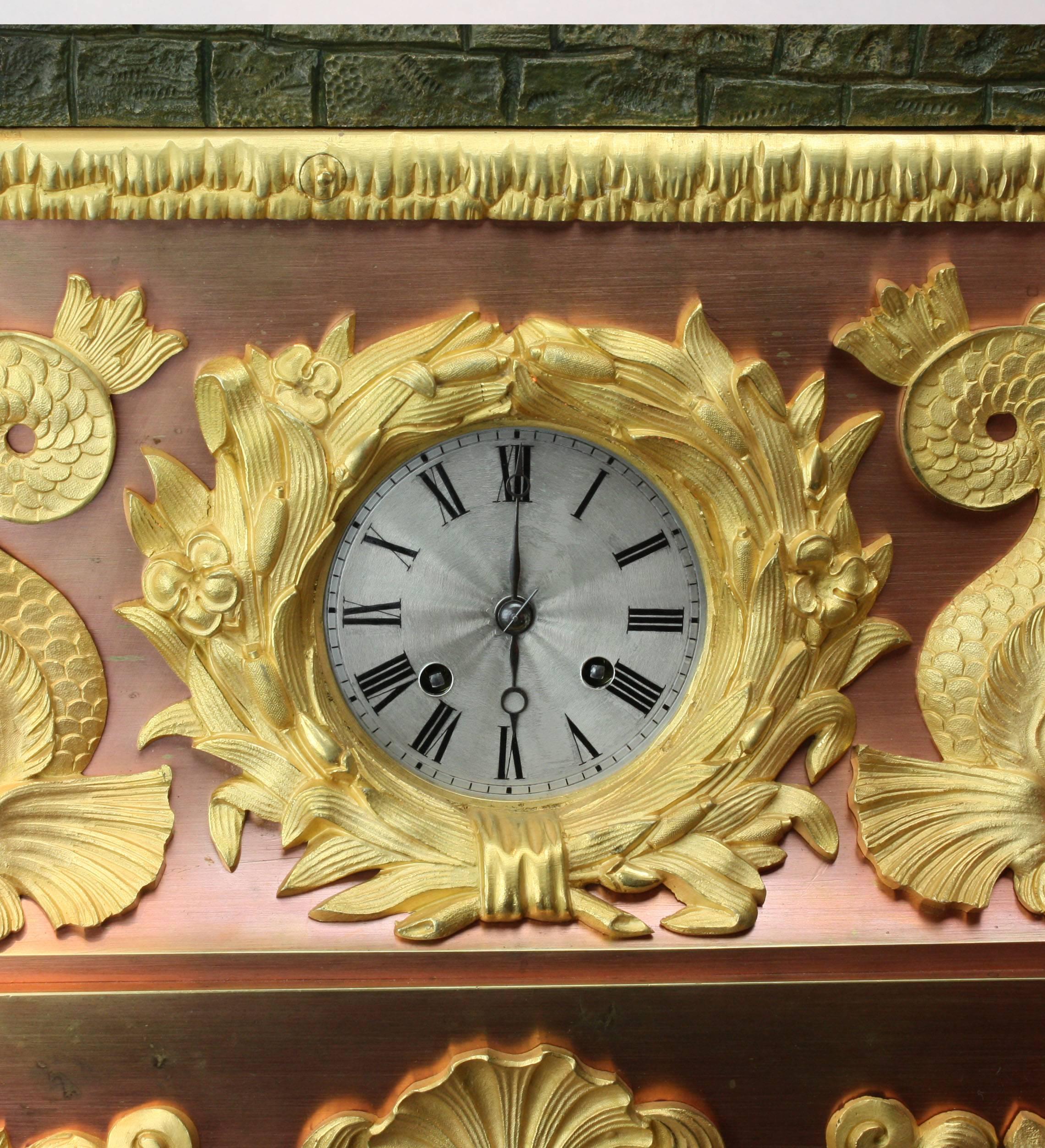 Bronze, Ormolu and Polished Copper on Bronze Rocking Ship Automaton Clock In Excellent Condition In London, GB