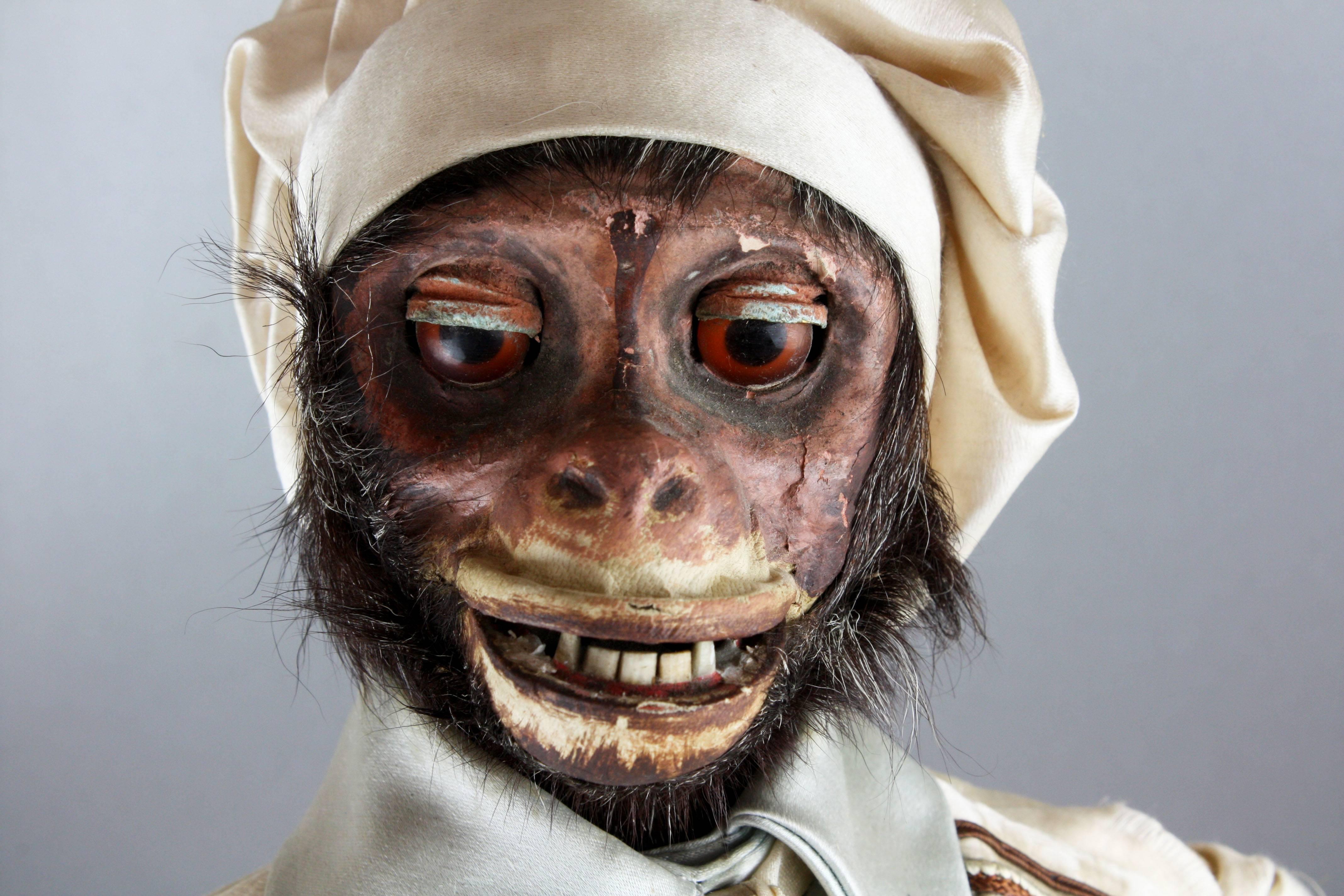 Antique Monkey Pastry-Cook Musical Automaton, by Roullet & Decamps In Good Condition In London, GB
