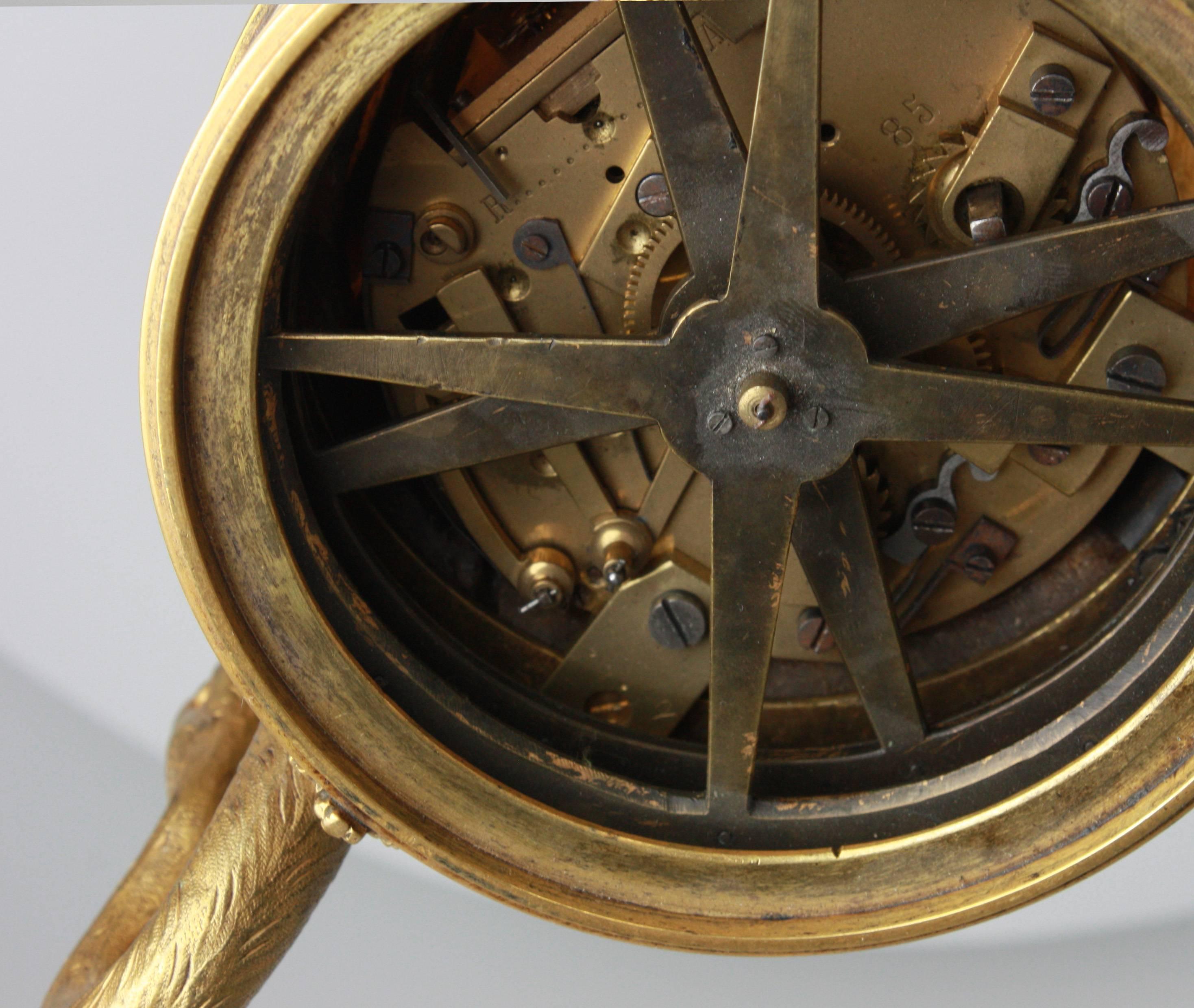 Antique Napoleon III Blue John and Ormolu 'Circle de Tonneau' Vase Clock 4