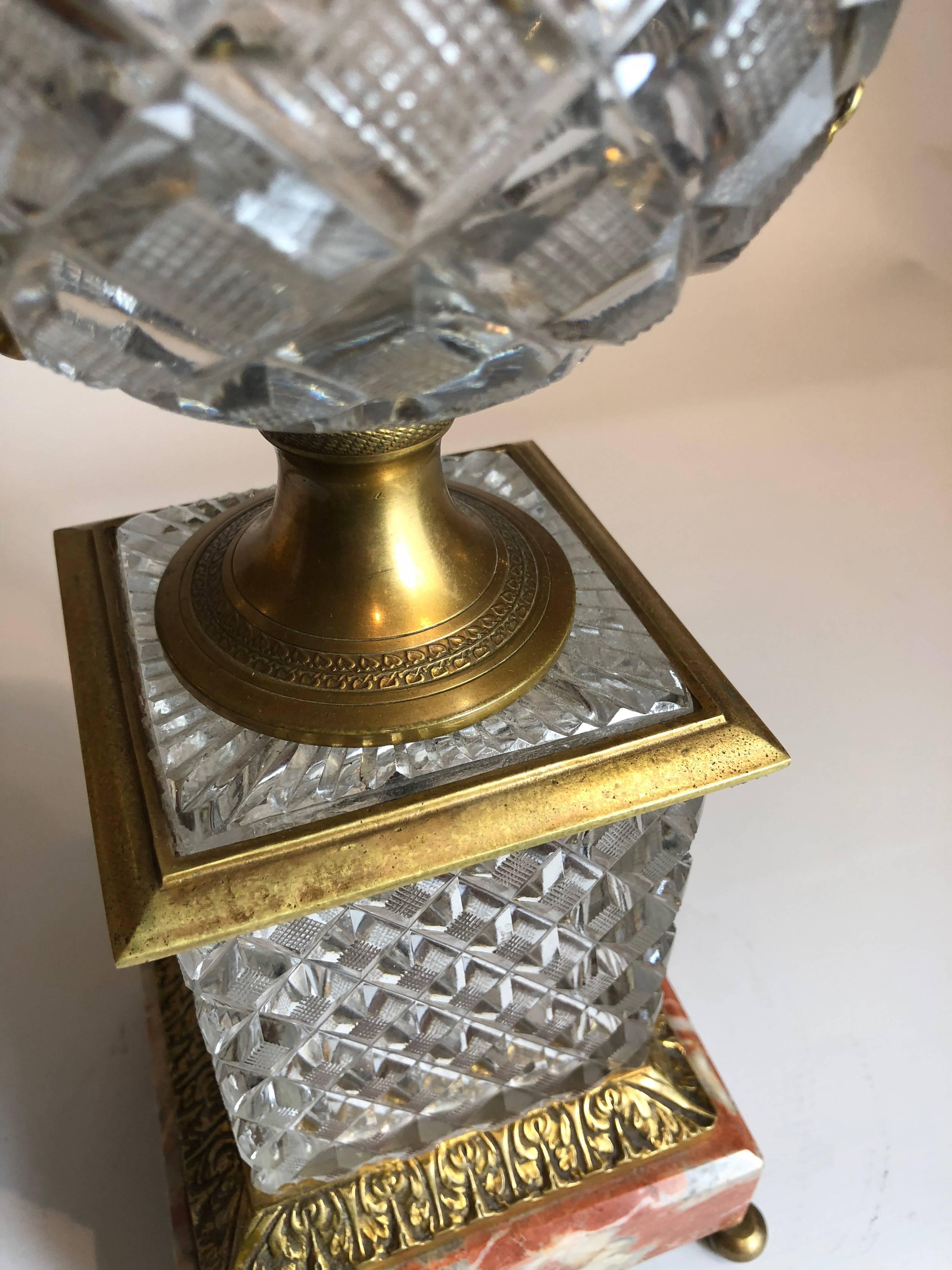 Crystal and Ormolu French Campana Shaped Urn, circa 1890 In Excellent Condition In London, GB
