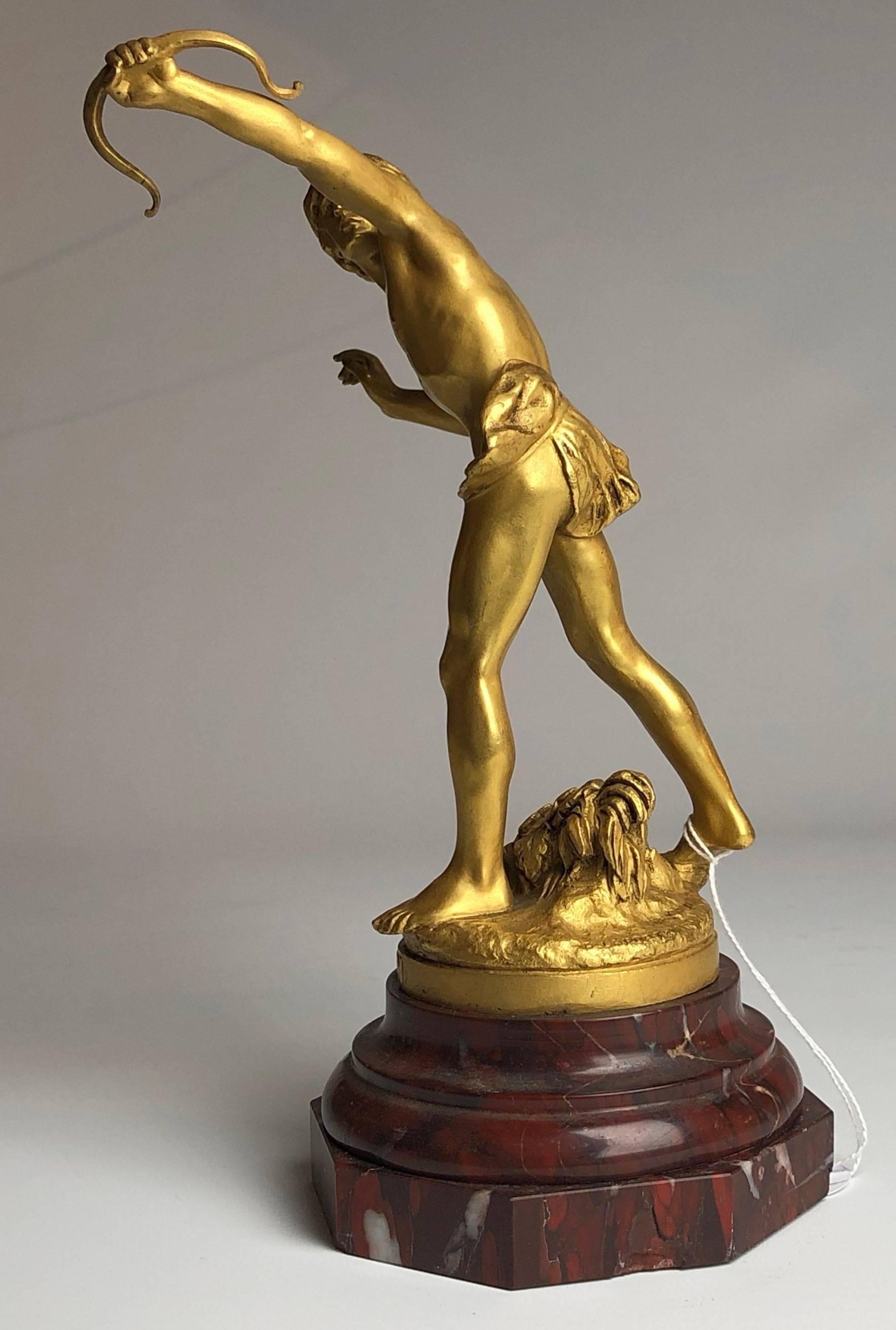 A good quality French bronze of Acteon on a reuge marble base
Signed E.Laporte, Paris.

France, circa 1890.

Measures: The figure stands just under 9