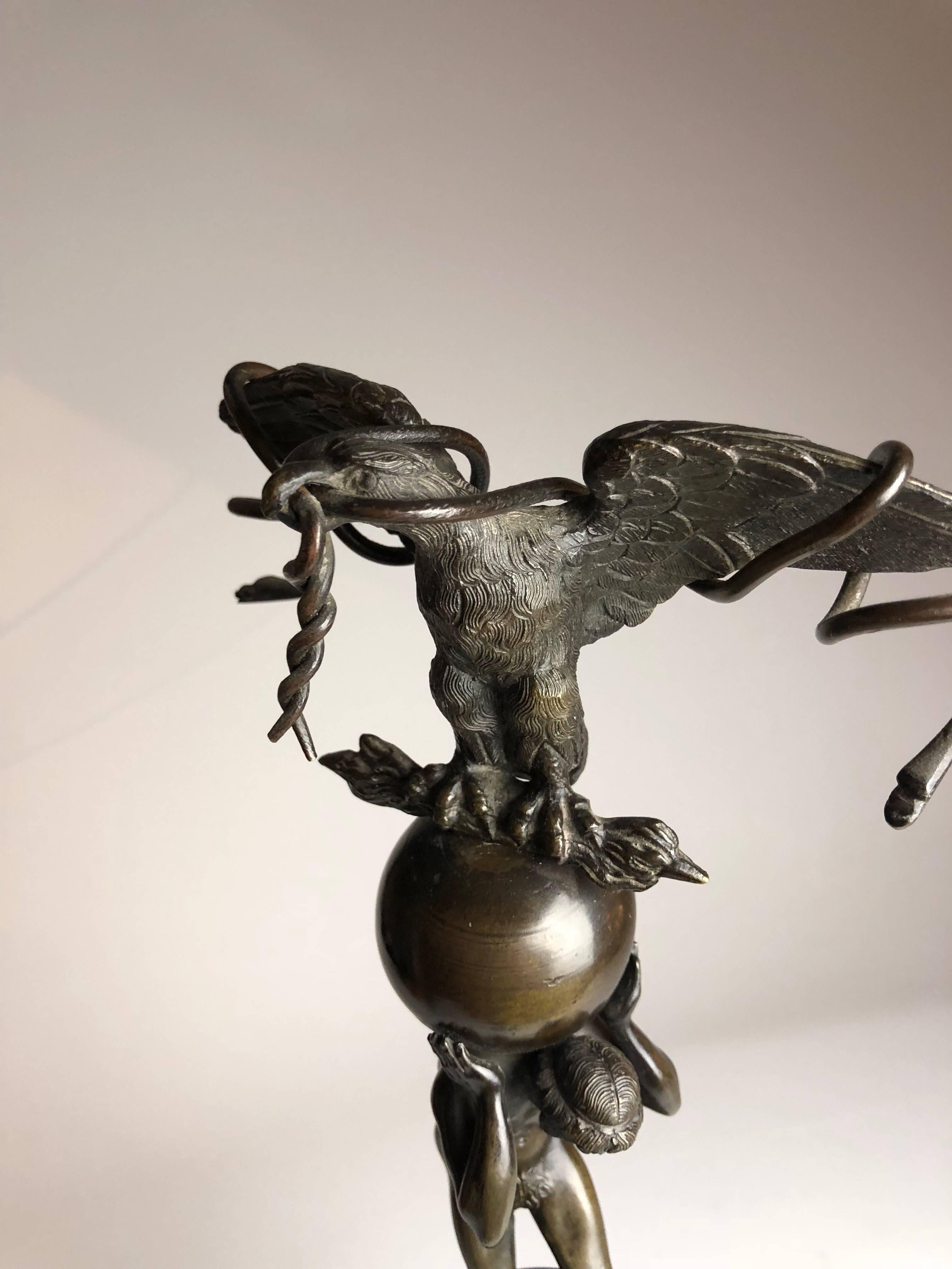 19th Century Grand Tour Bronze, Eagle and Atlas, circa 1860 4