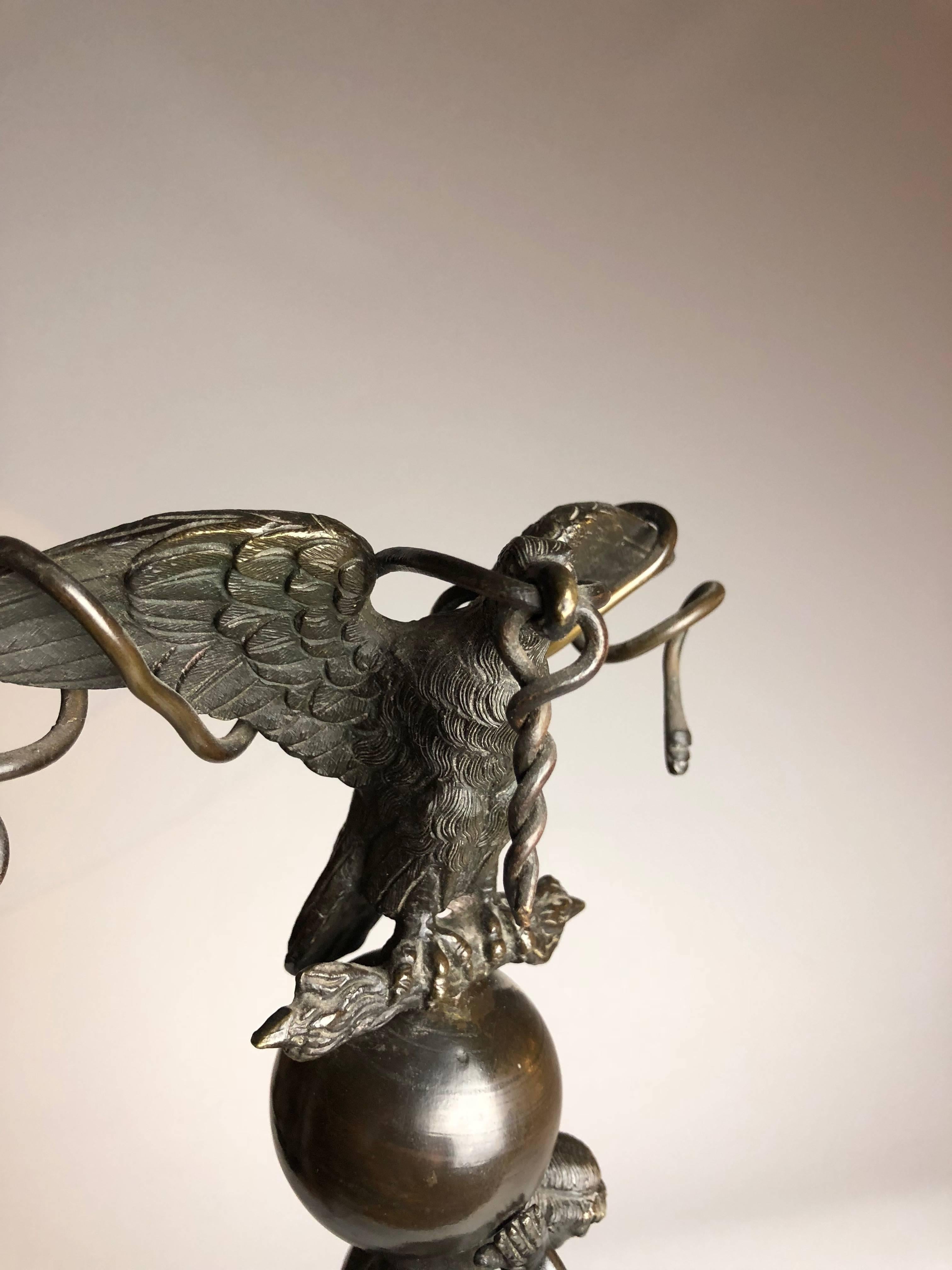 19th Century Grand Tour Bronze, Eagle and Atlas, circa 1860 3