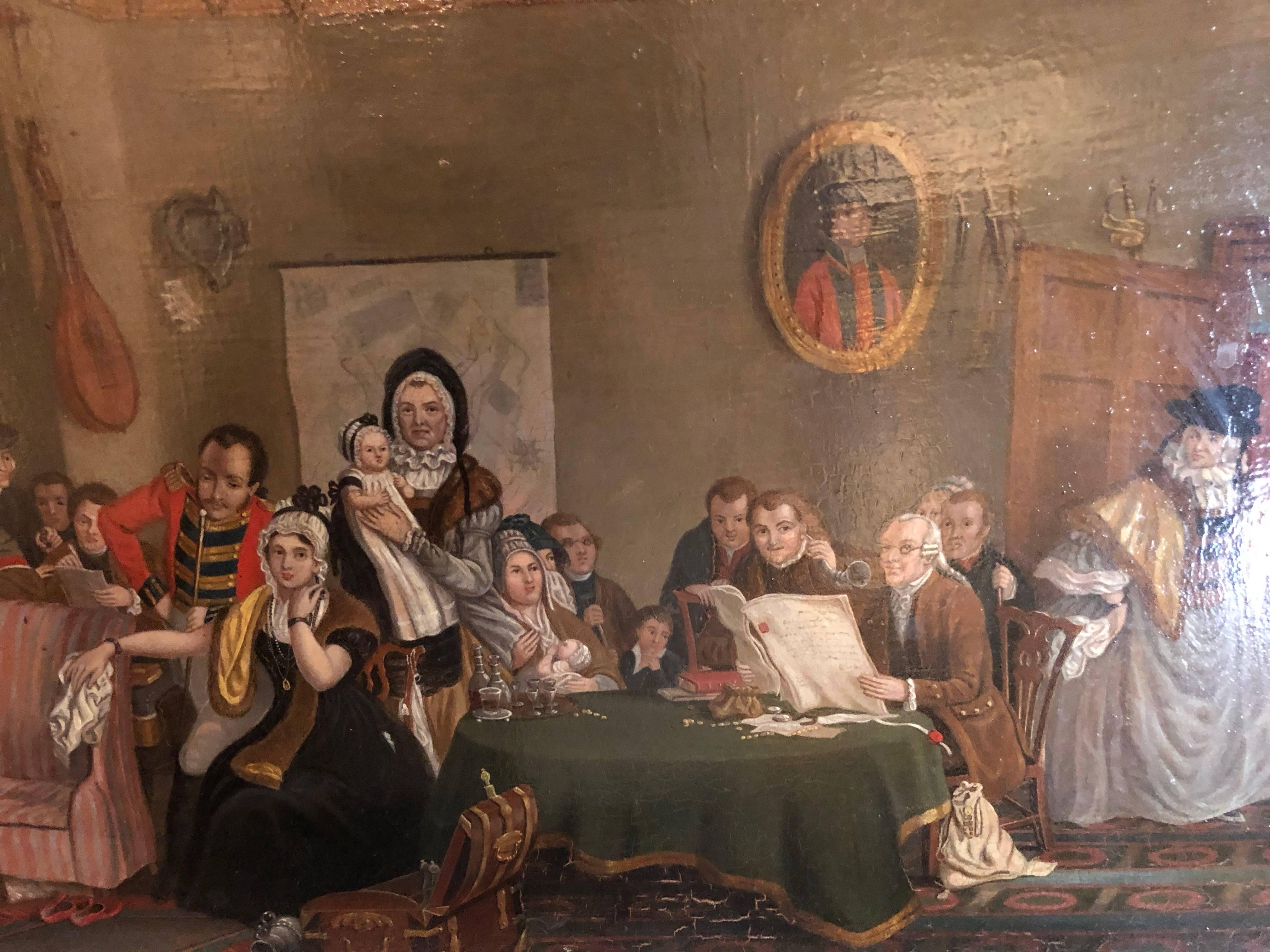 19th Century Painting 'Reading the Will' by John Burnet after David Wilkie In Good Condition In London, GB