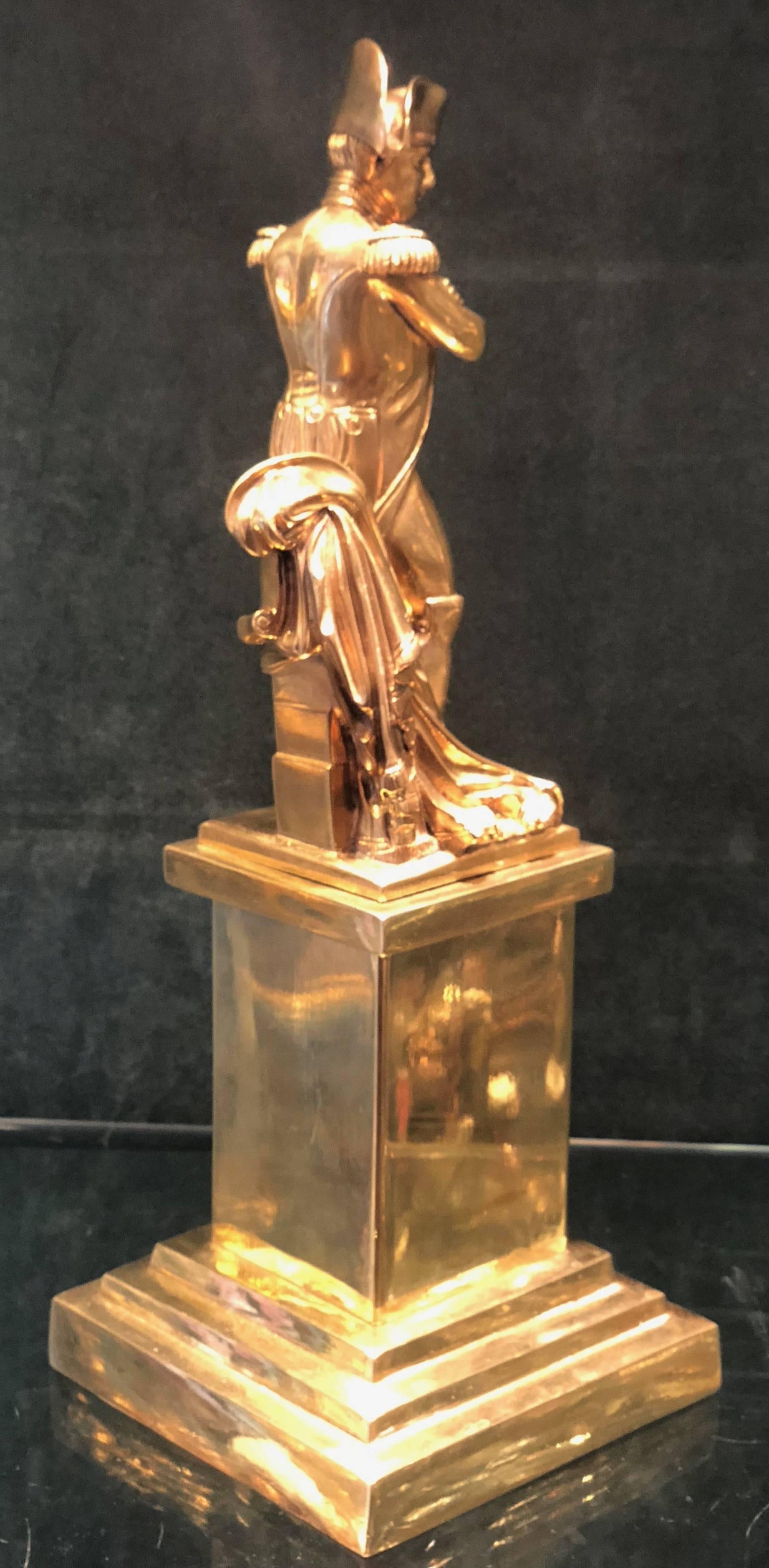 French 19th Century Ormolu Gilded Bronze of Napoleon, circa 1850
