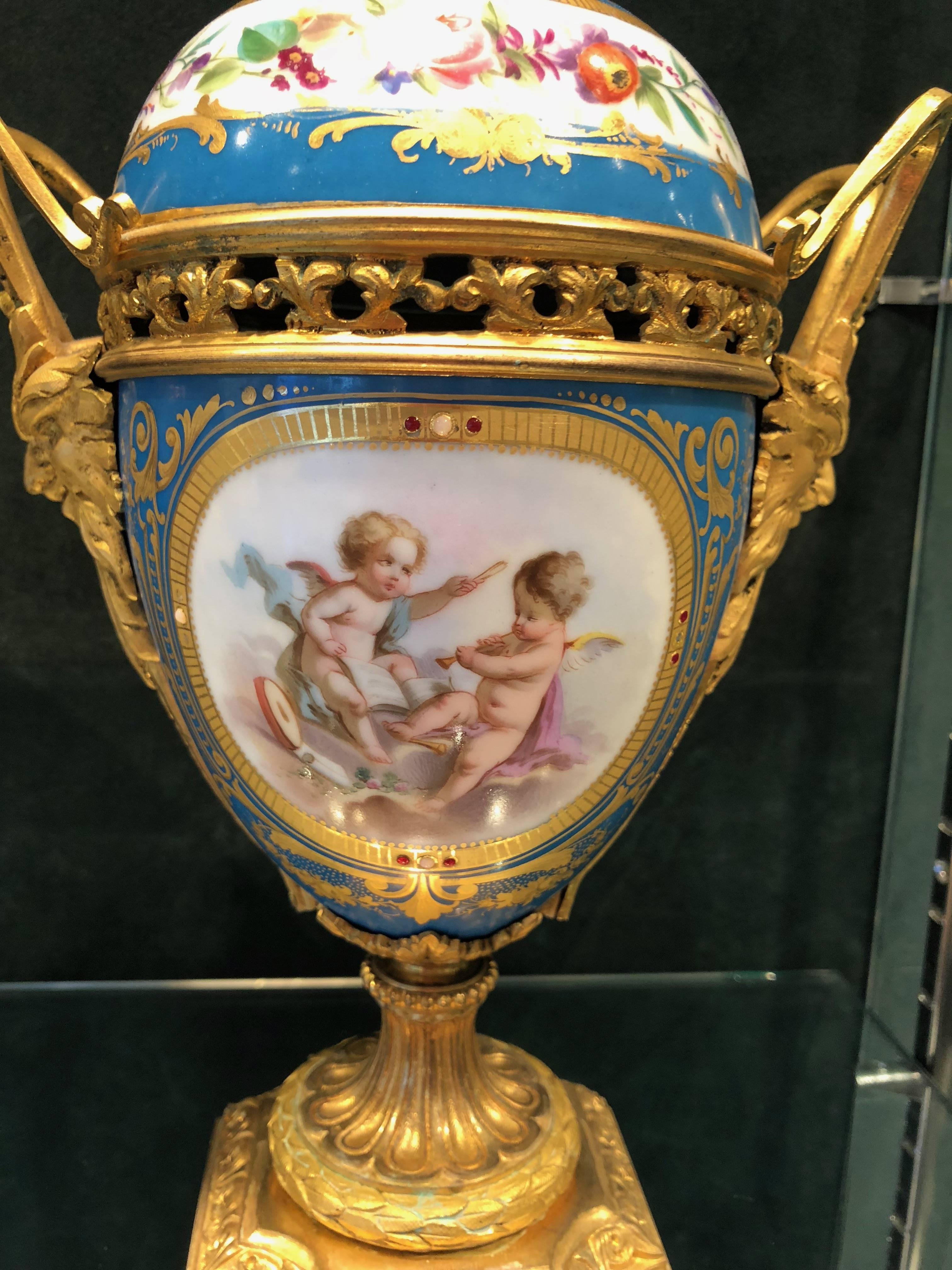 Antique Pair of Ormolu-Mounted Sèvres Vase French, circa 1880 In Excellent Condition In London, GB
