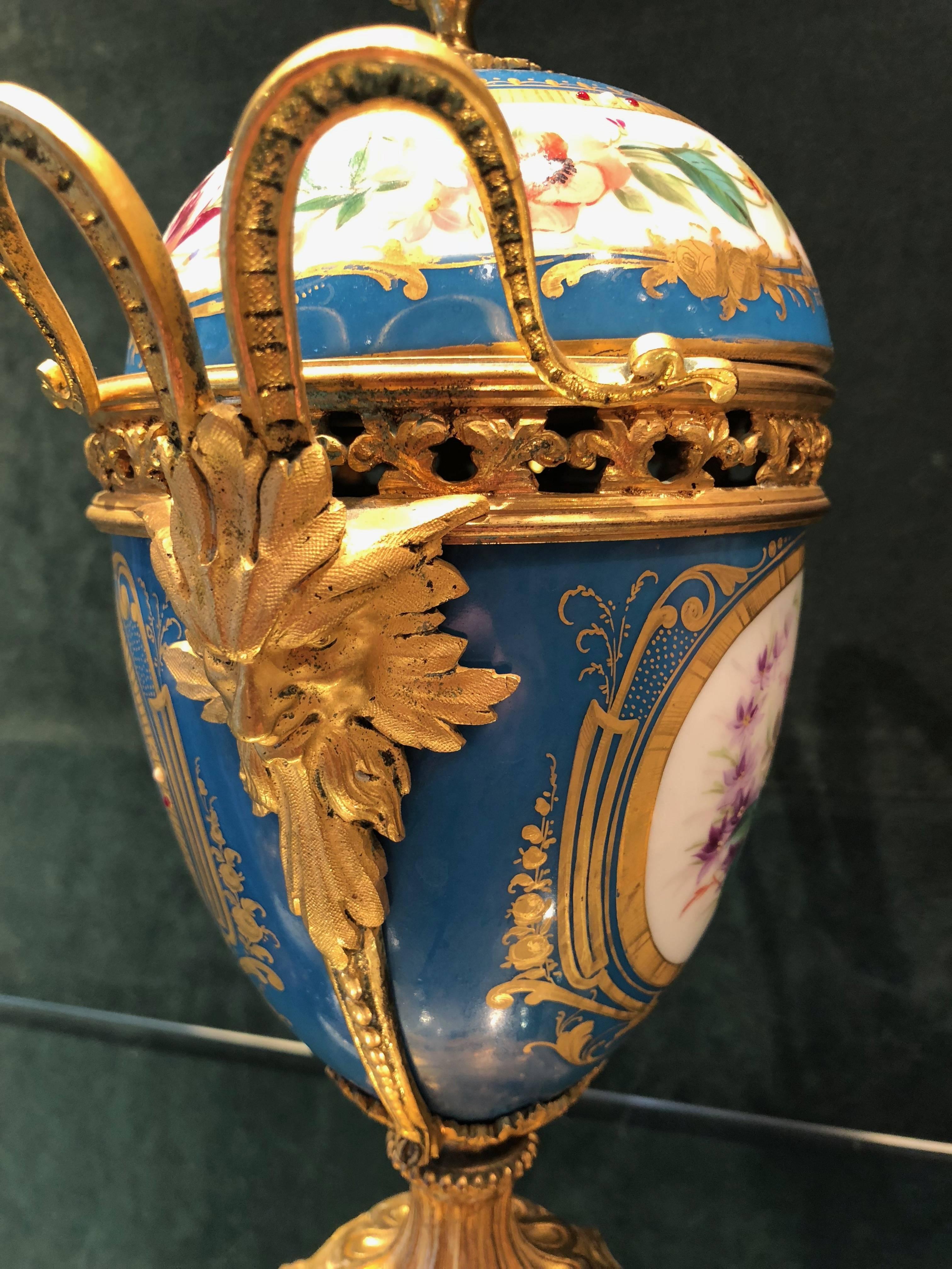 Antique Pair of Ormolu-Mounted Sèvres Vase French, circa 1880 2