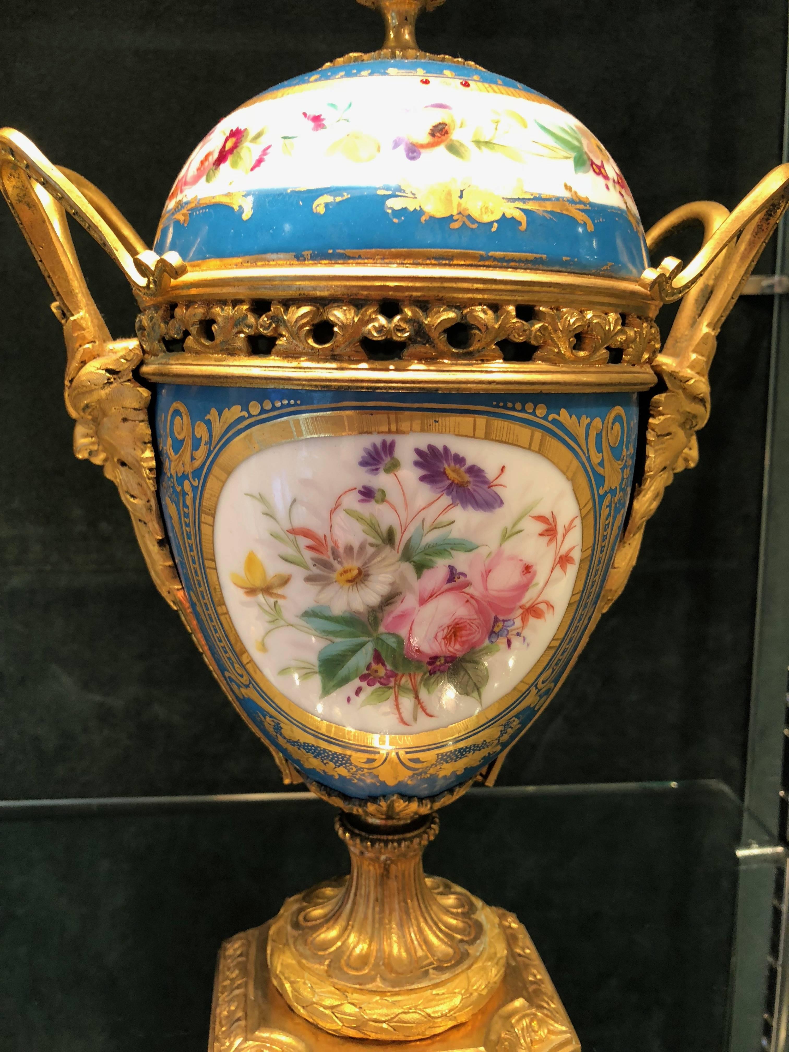 Antique Pair of Ormolu-Mounted Sèvres Vase French, circa 1880 4