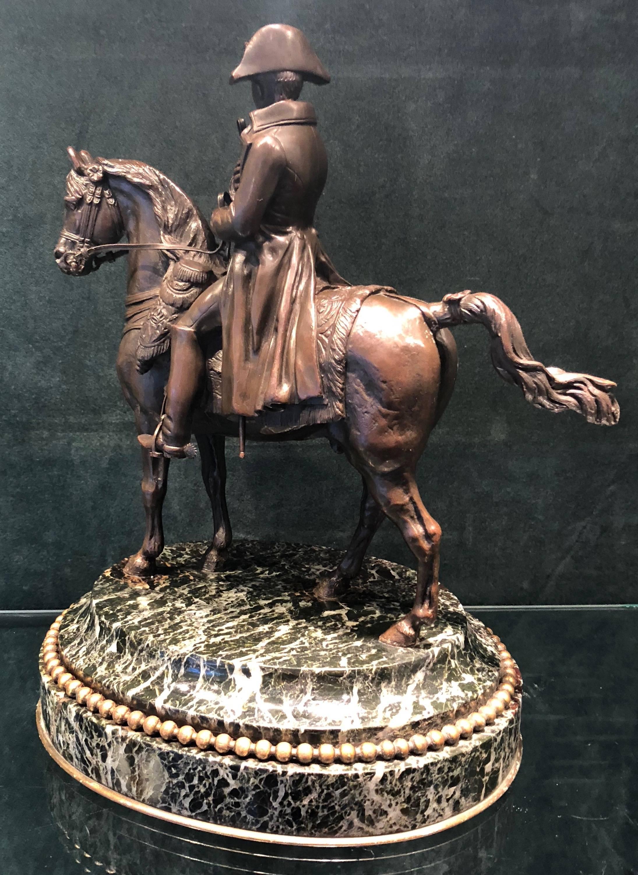 Cast 19th Century Bronze of Napoleon and His Horse French, circa 1860