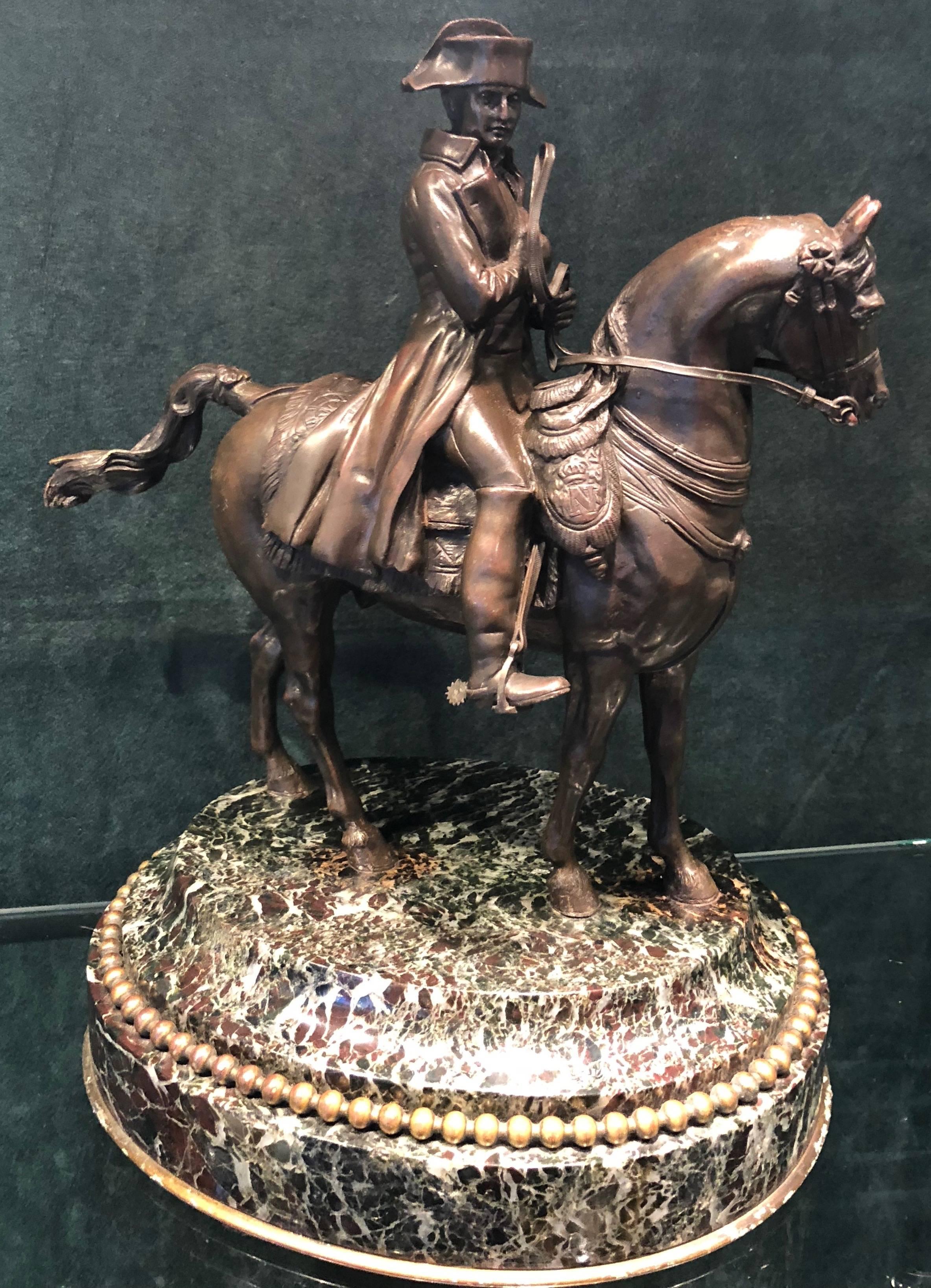 Superb quality bronze of Napoleon and his Horse
On original marble and bronze base.
He stands 112