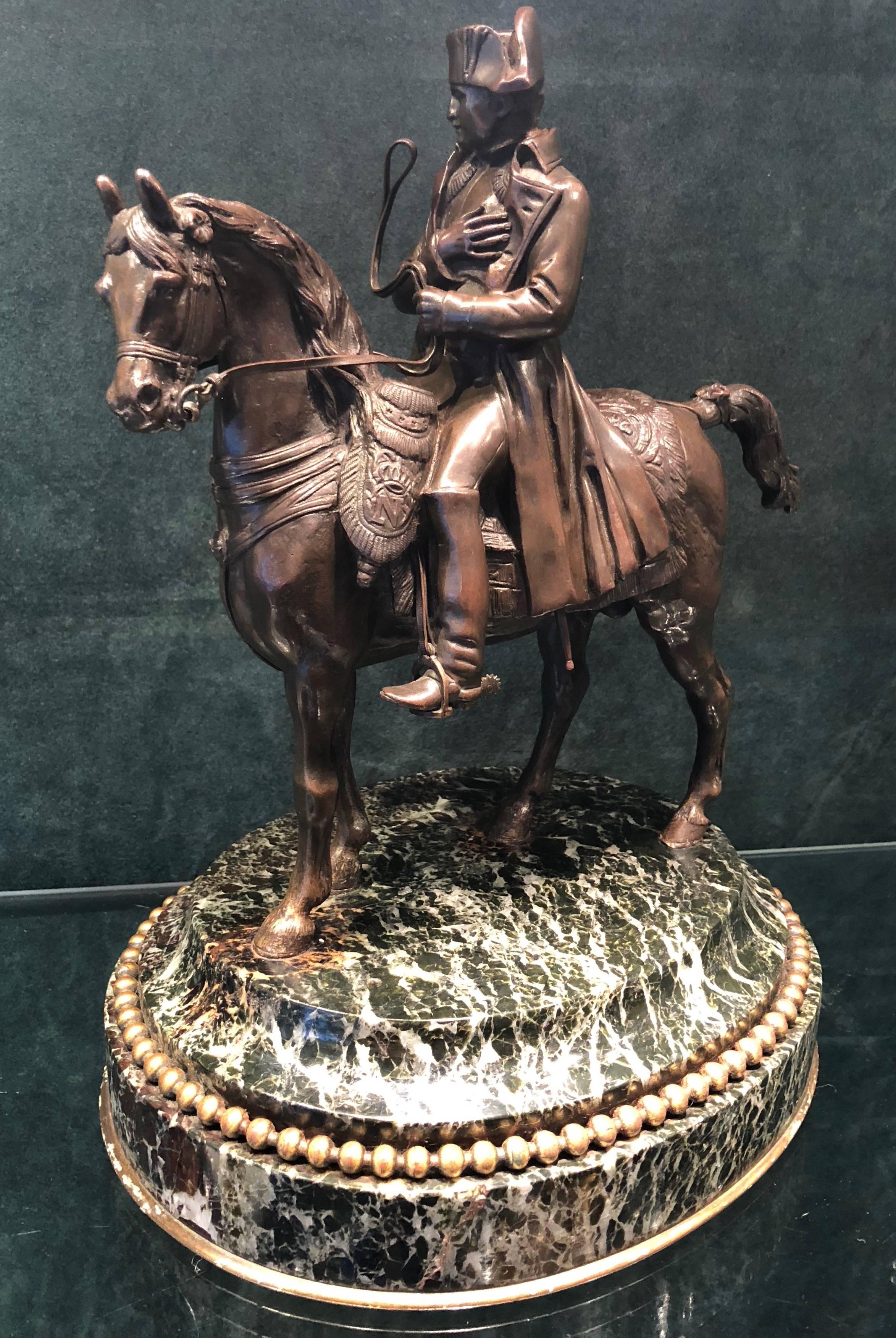 Grand Tour 19th Century Bronze of Napoleon and His Horse French, circa 1860
