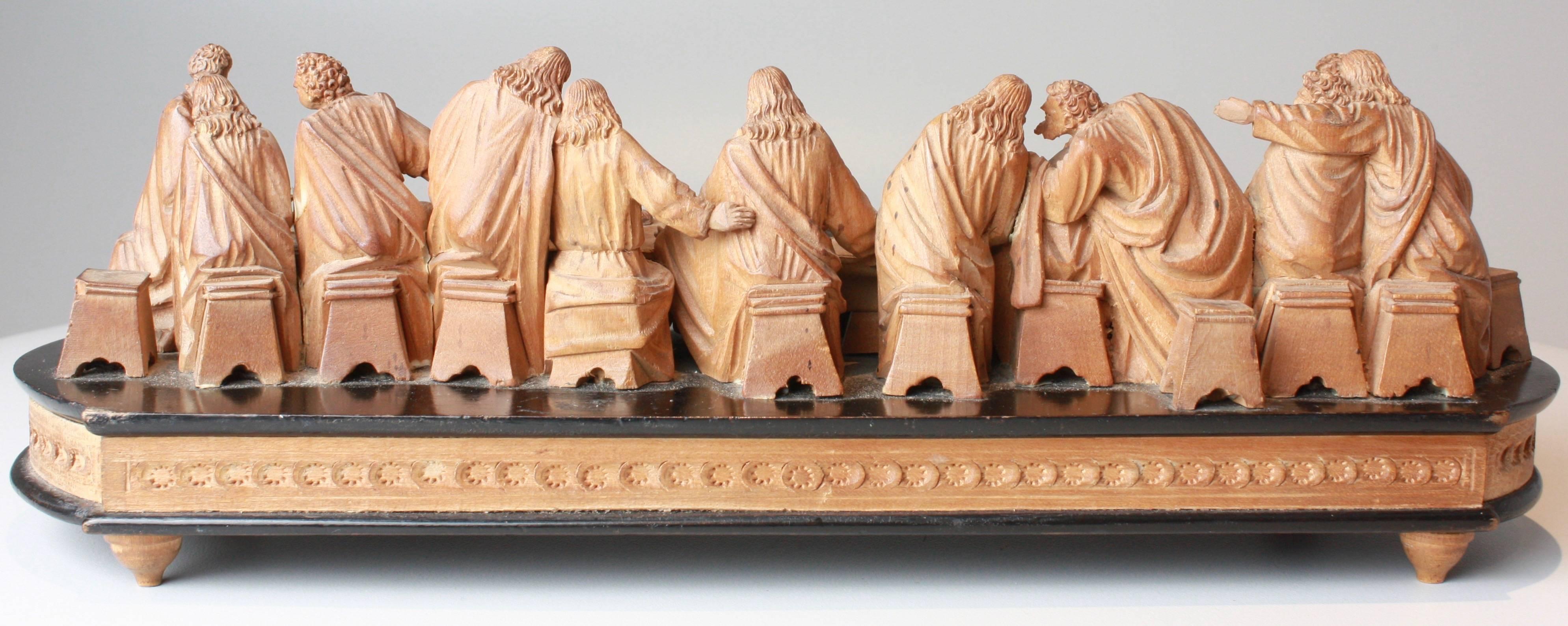 Grand Tour Wood Carving of the Last Supper, After Leonardo, circa 1880 In Excellent Condition In London, GB
