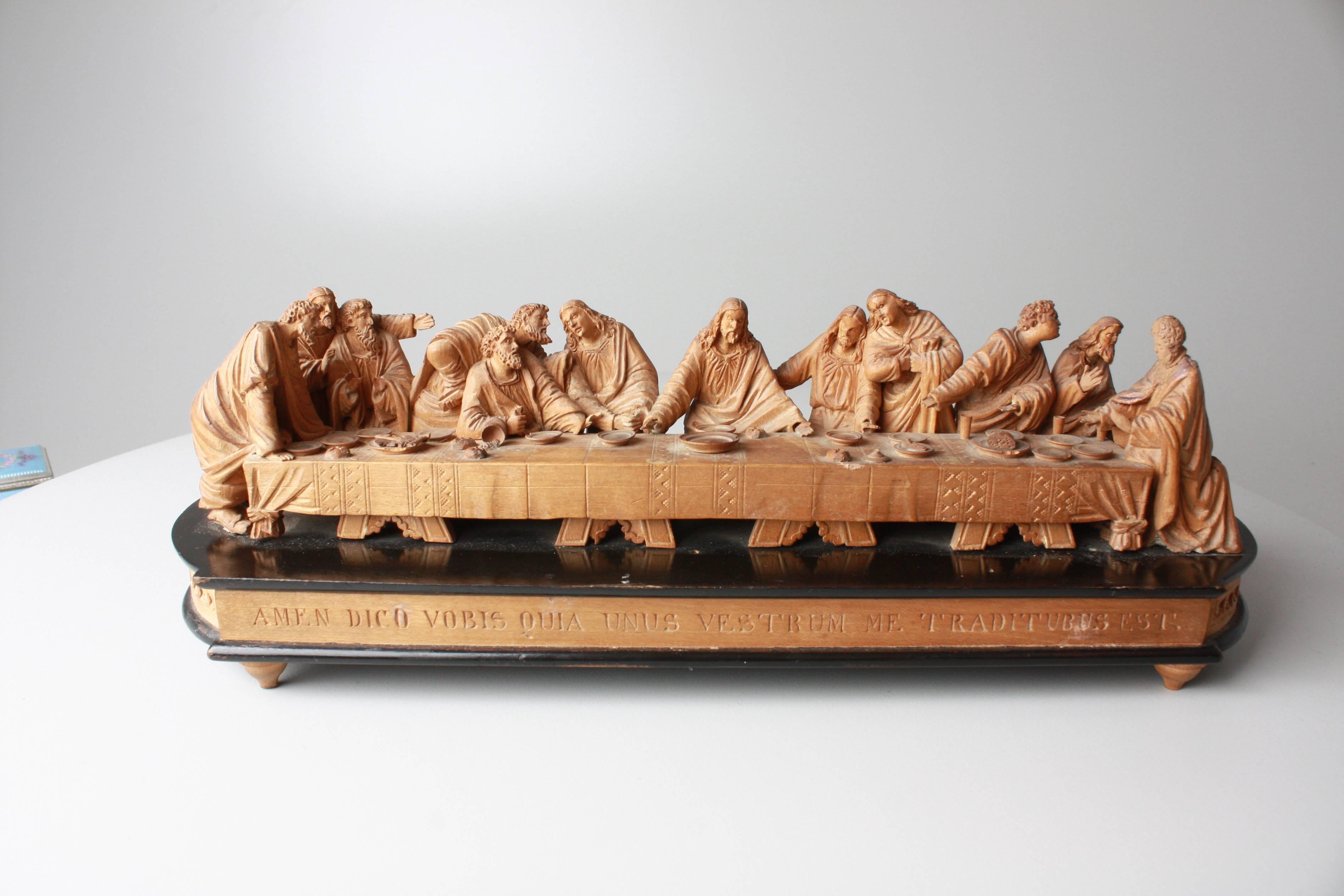 last supper wood carving