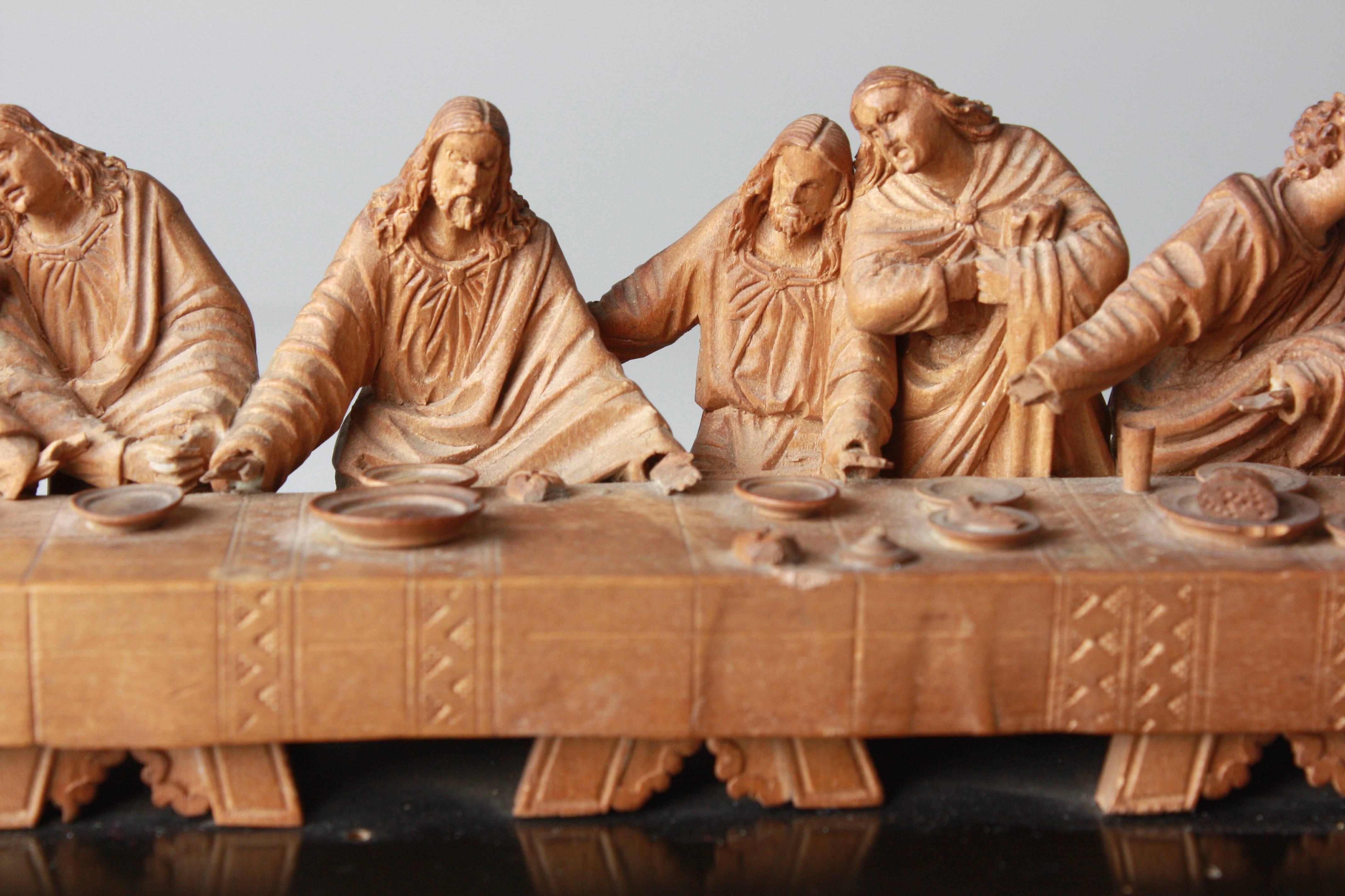 last supper wood carving for sale