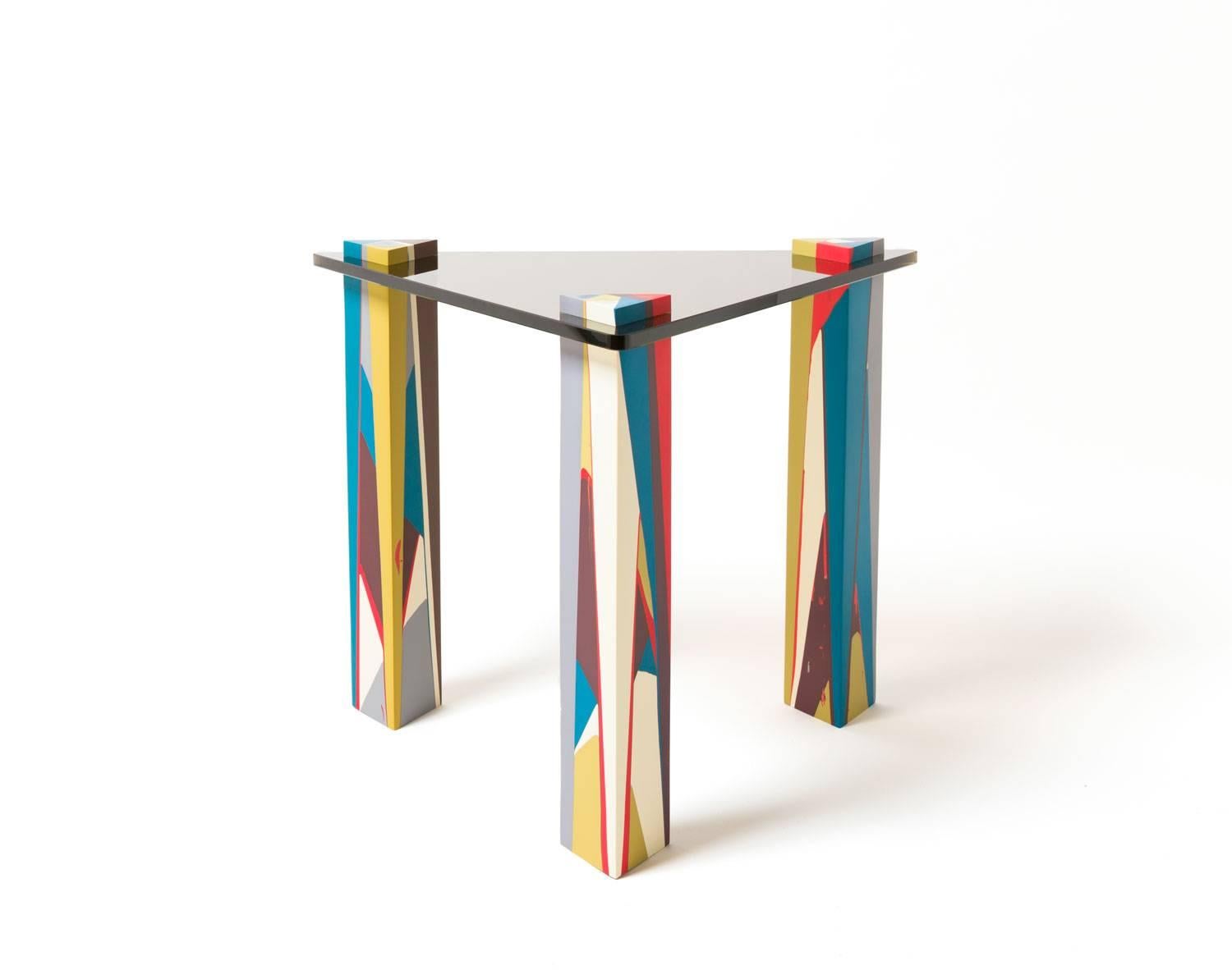 Organic Modern Unique 21st Century Resin and Bronze Glass Tikal Nesting Side Table
