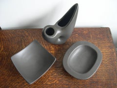 Set of Three Midcentury Abstract Ceramic Vessels, Girard, Vallauris, circa 1950