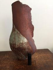 Large Glazed Handbuilt Ceramic Vessel by Juliette Derel Vallauris, circa 1970