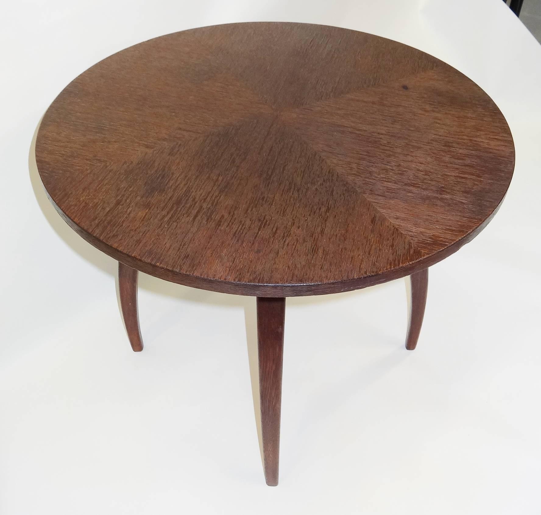 Veneer Modernist 1930s Jindrich Halabala Spider Oak Table For Sale